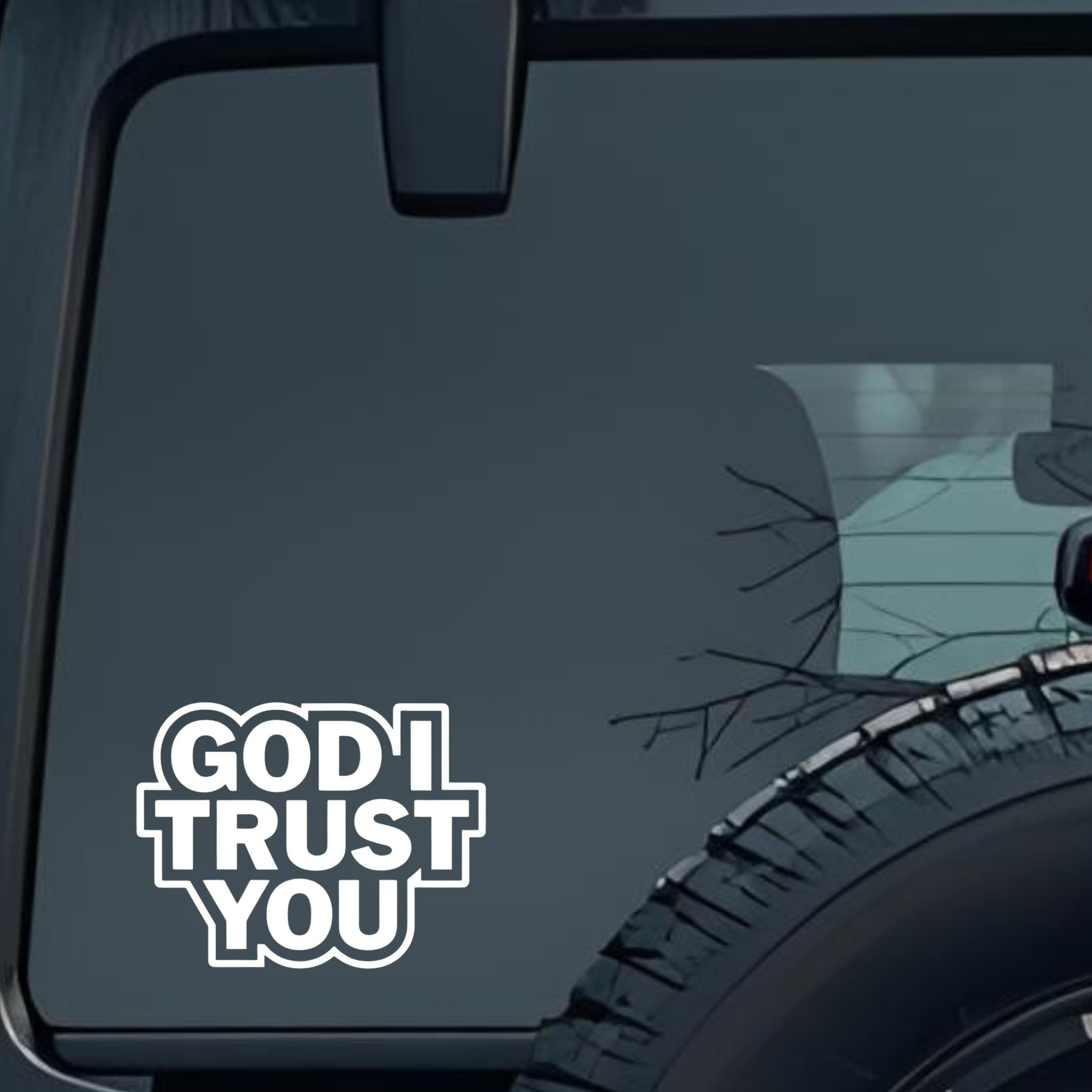 God I Trust You Large 6 inch Premium Decal Sticker For Car Bumper Window Rear Windshield Stickers, W