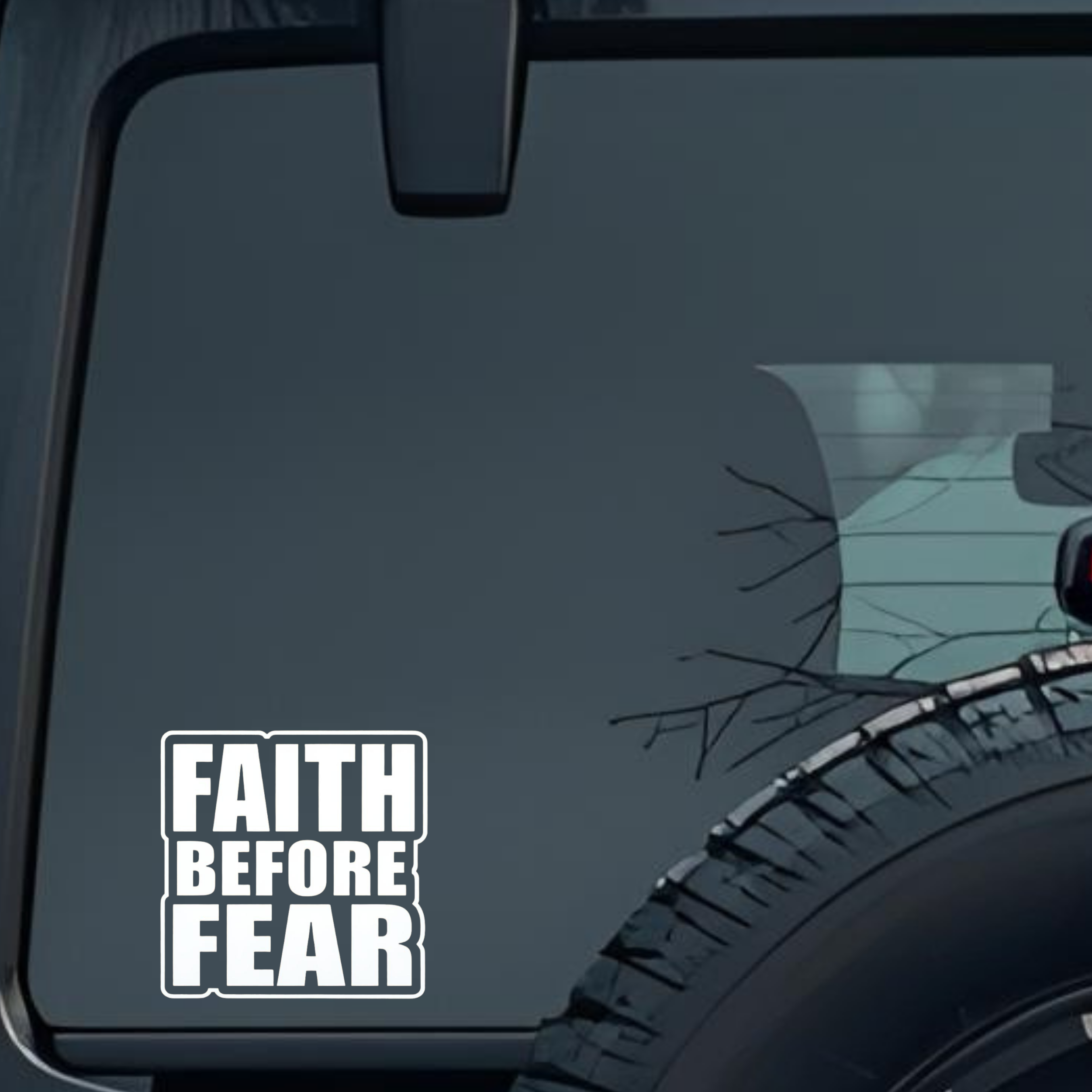 Faith Before Fear Large 6 inch Premium Decal Sticker For Car Bumper Window Rear Windshield Stickers,