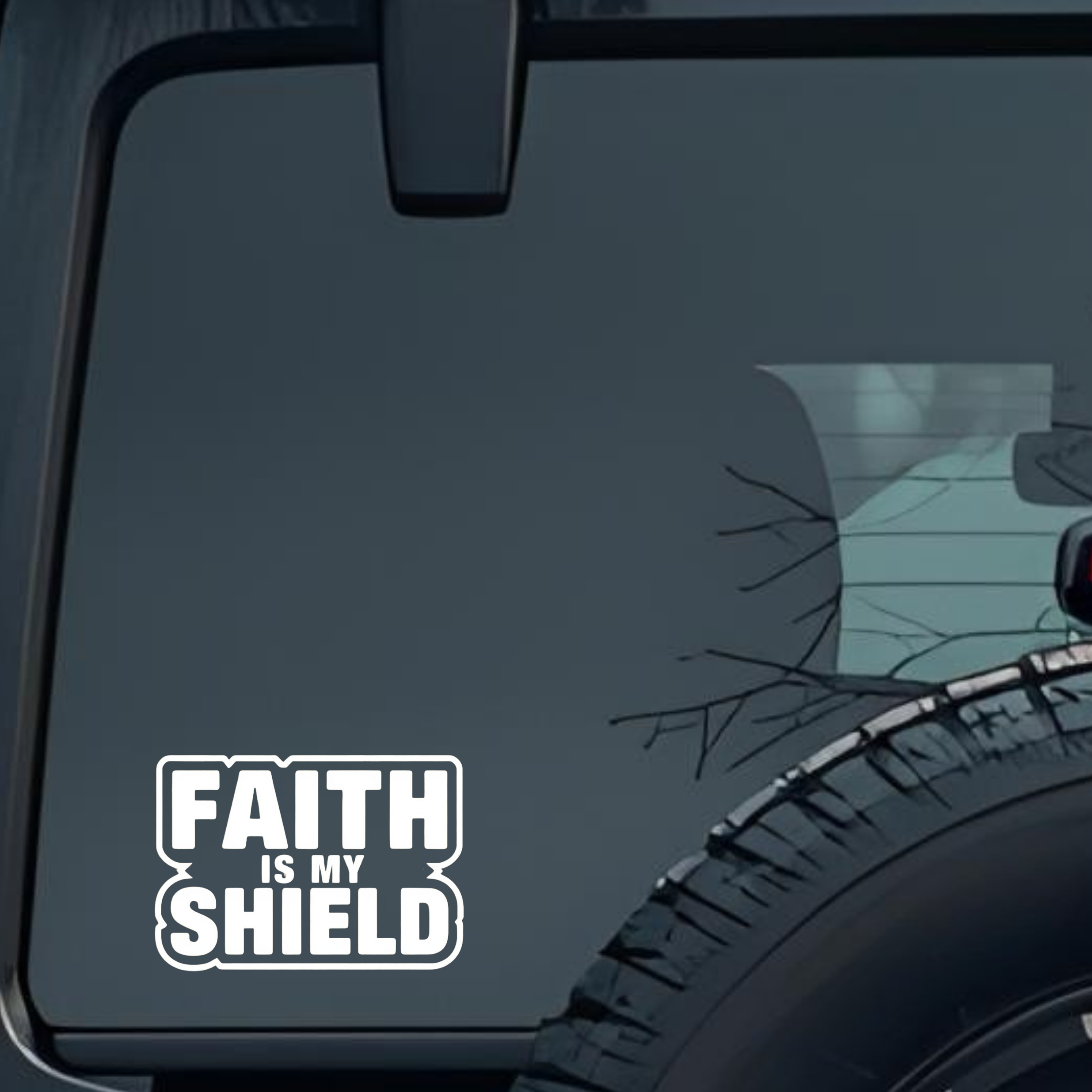 Faith Is My Shield Large 6 inch Premium Decal Sticker For Car Bumper Window Rear Windshield Stickers