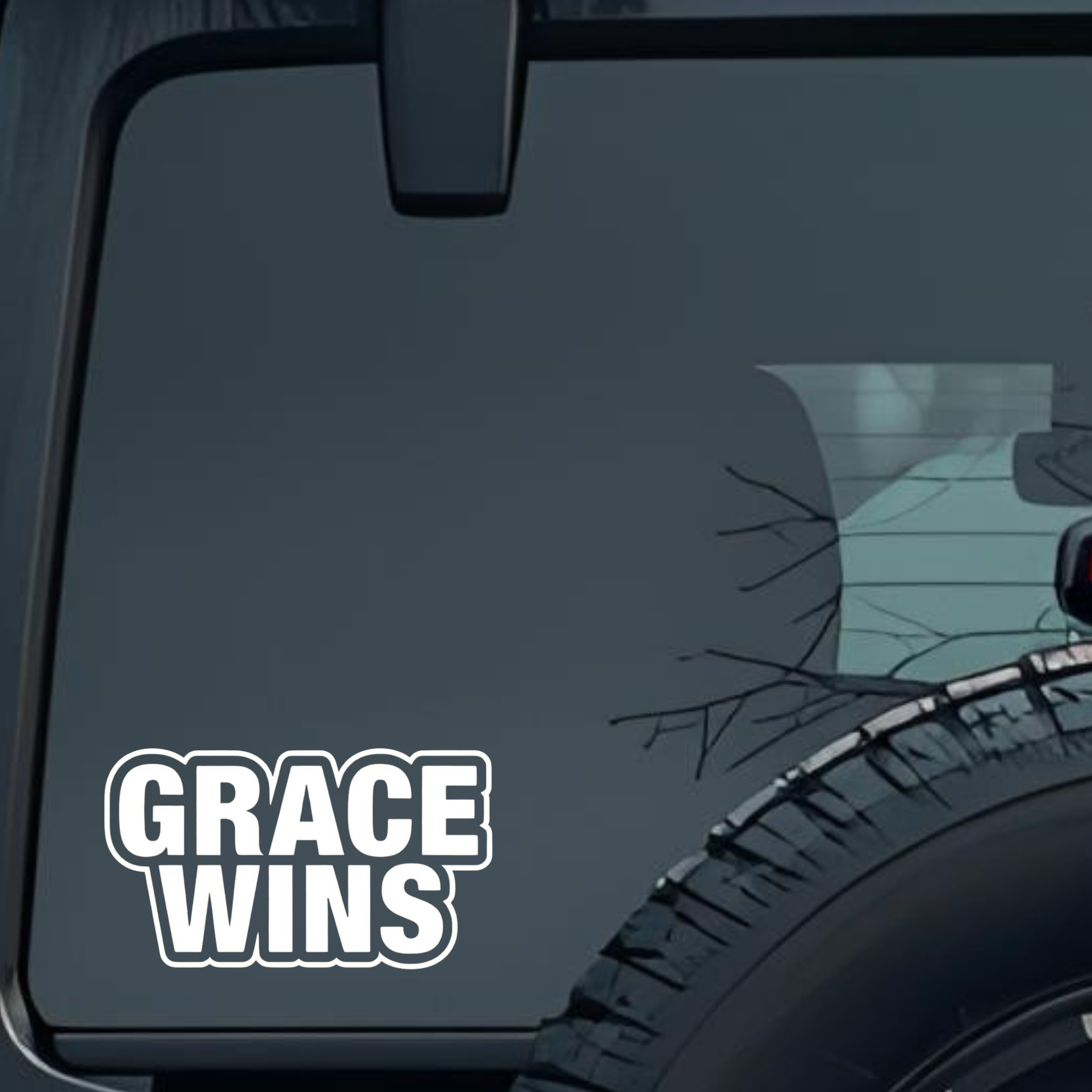 Grace Wins Large 6 inch Premium Decal Sticker For Car Bumper Window Rear Windshield Stickers, Warnin