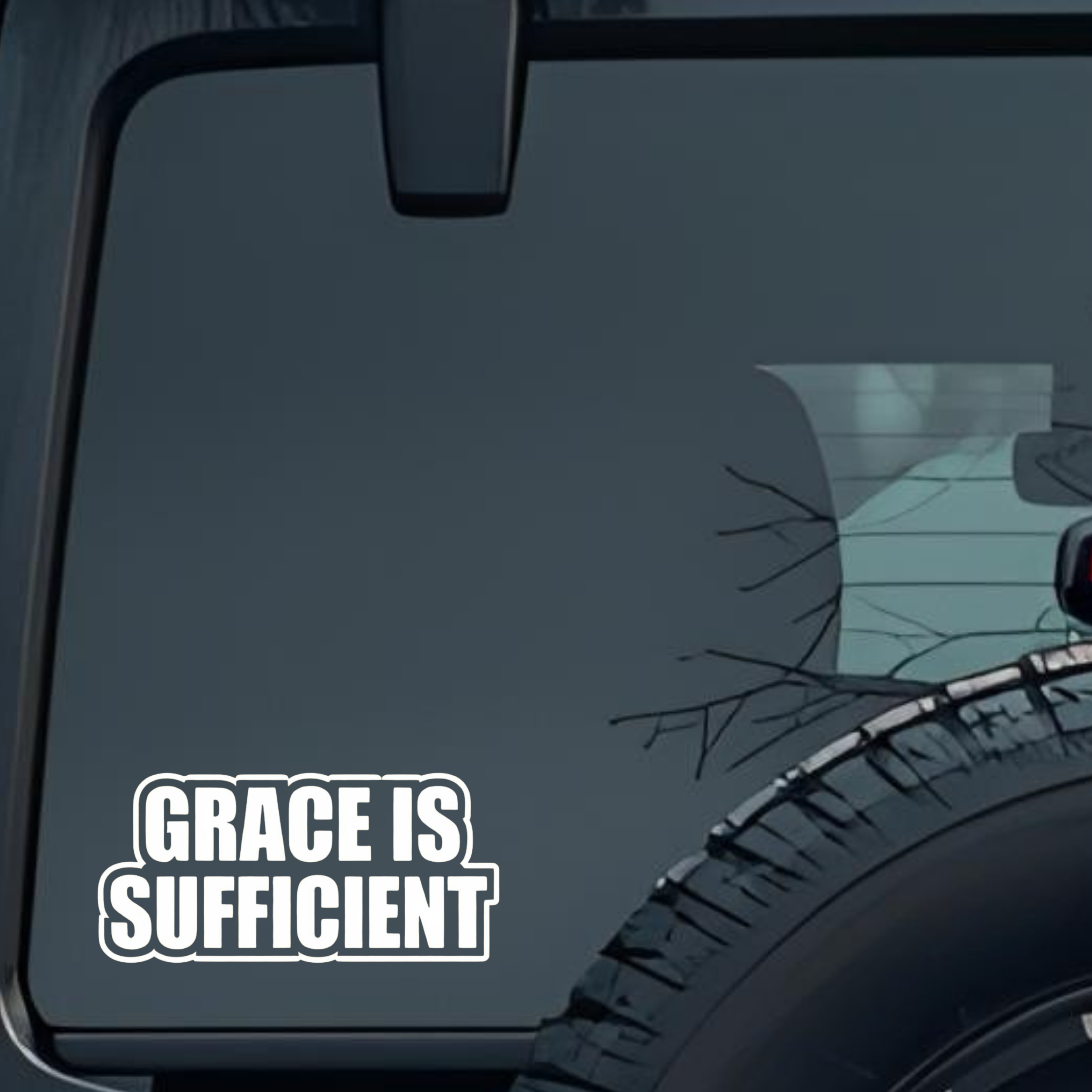 Grace Is Sufficient Large 6 inch Premium Decal Sticker For Car Bumper Window Rear Windshield Sticker