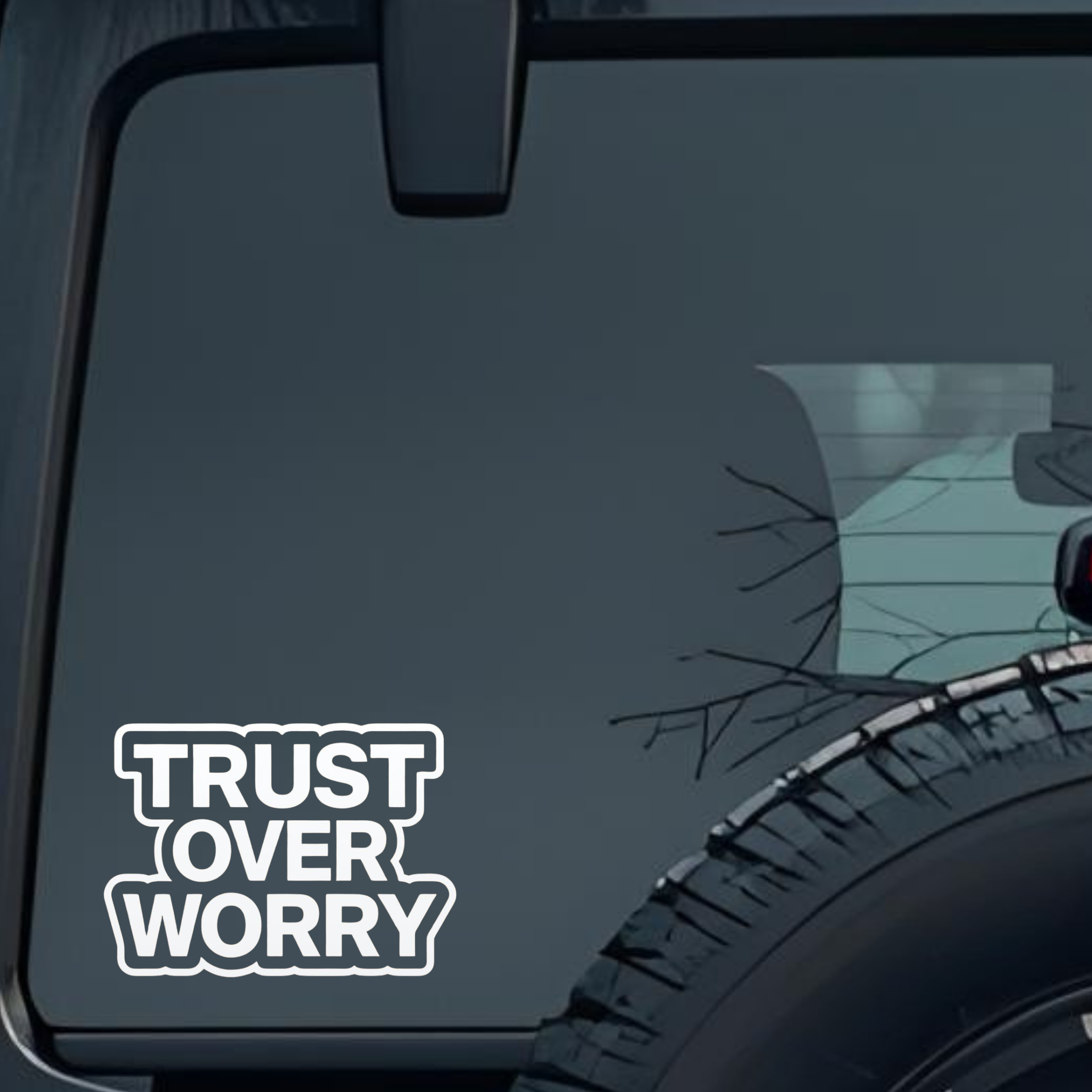 Trust Over Worry Large 6 inch Premium Decal Sticker For Car Bumper Window Rear Windshield Stickers, 