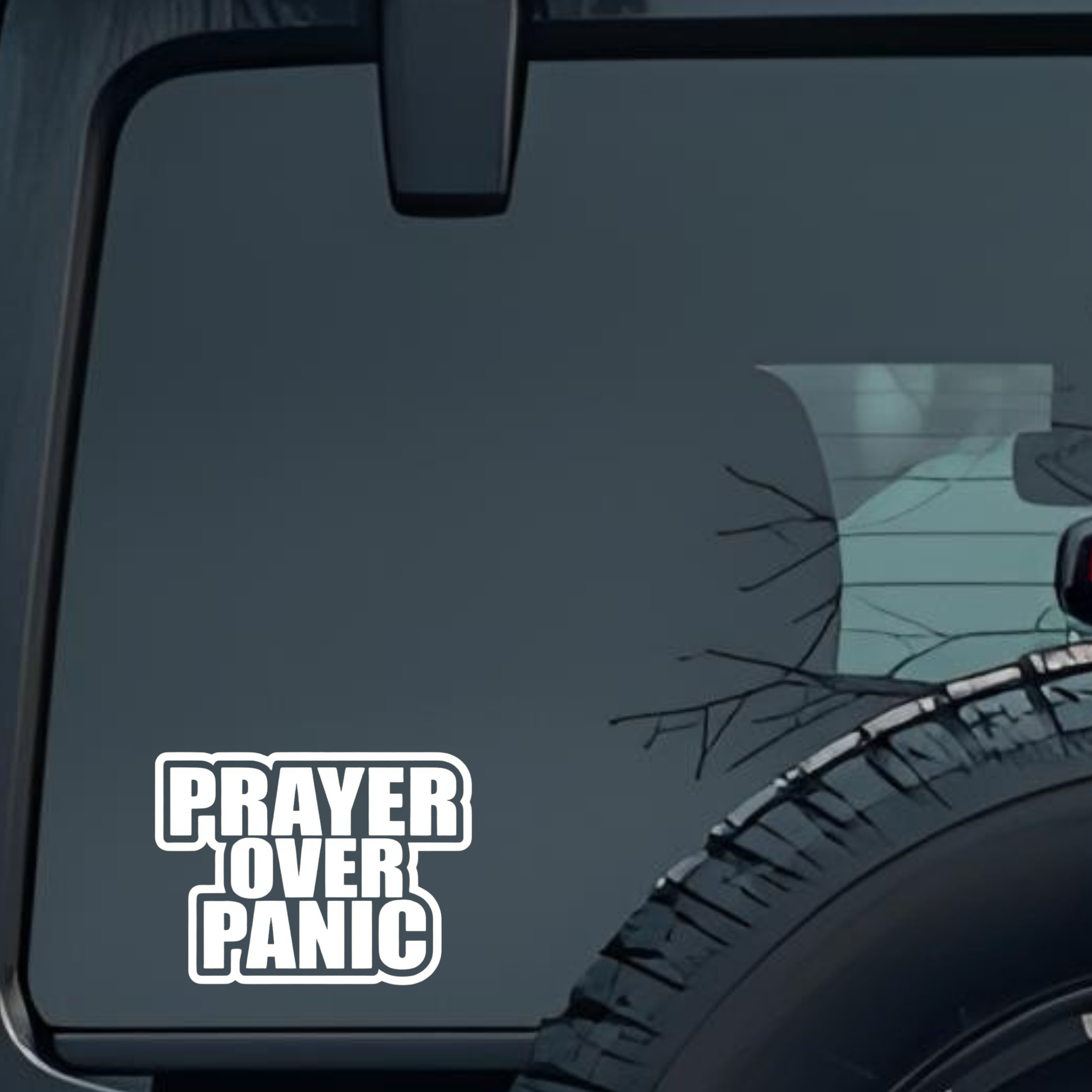 Prayer Over Panic Large 6 inch Premium Decal Sticker For Car Bumper Window Rear Windshield Stickers,