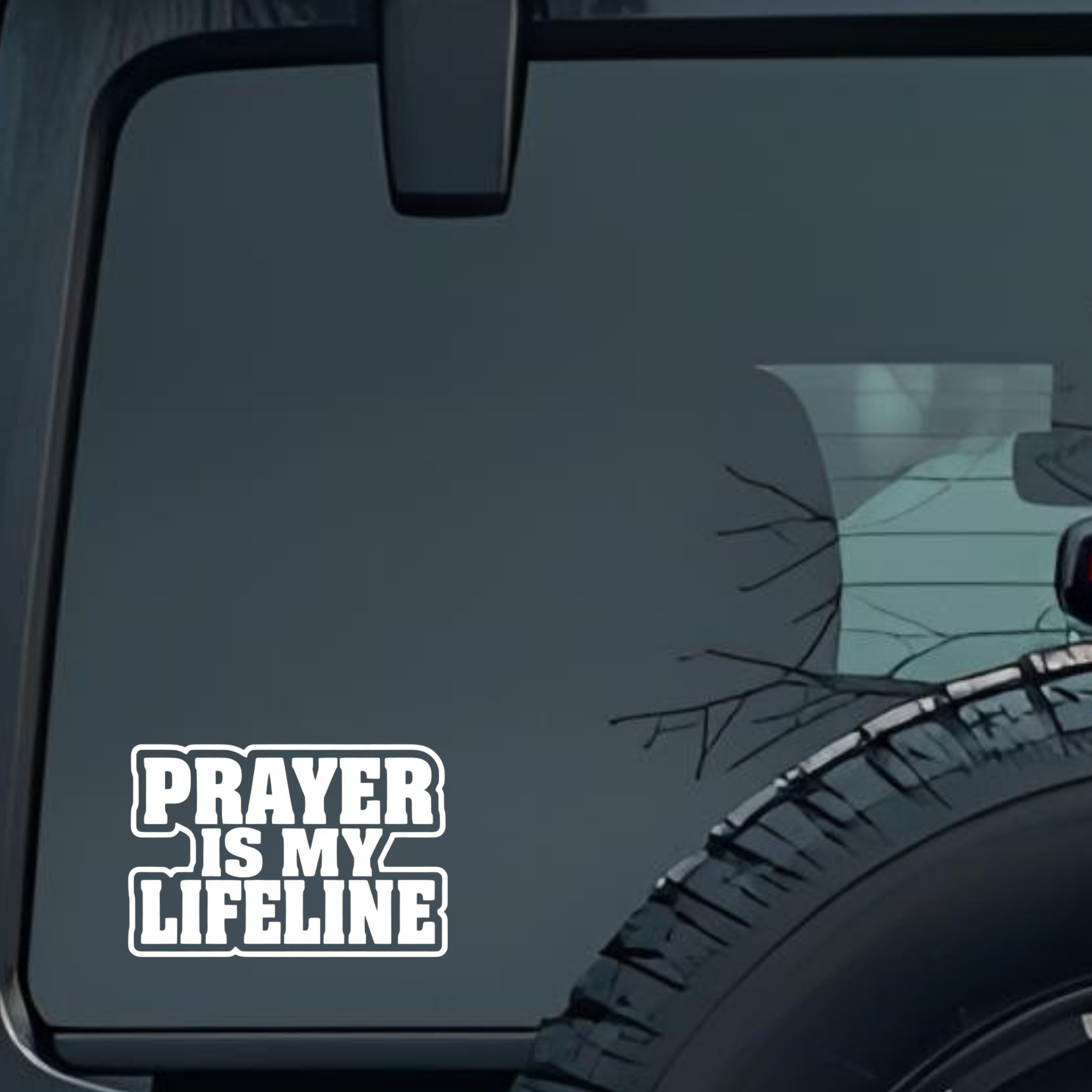 Prayer Is My Lifeline Large 6 inch Premium Decal Sticker For Car Bumper Window Rear Windshield Stick