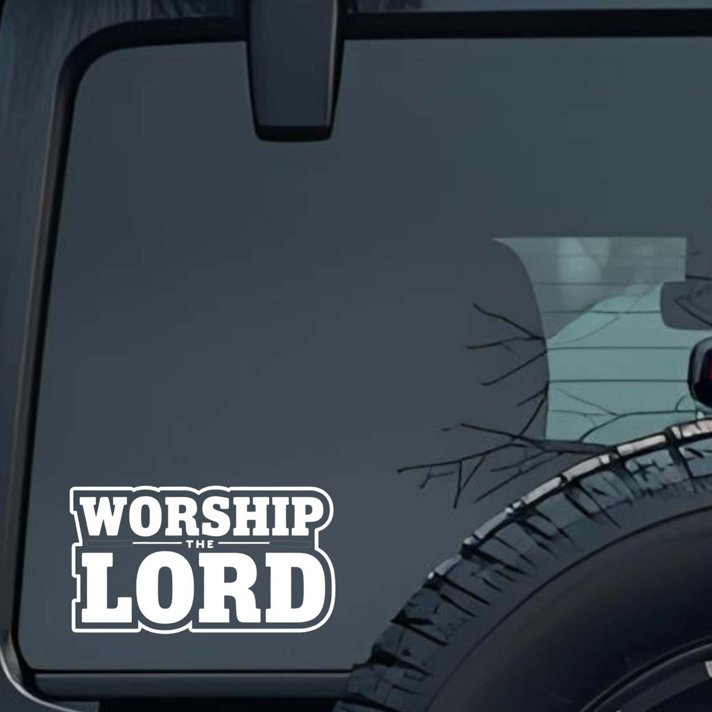 Worship the Lord Large 6 inch Premium Decal Sticker For Car Bumper Window Rear Windshield Stickers, 