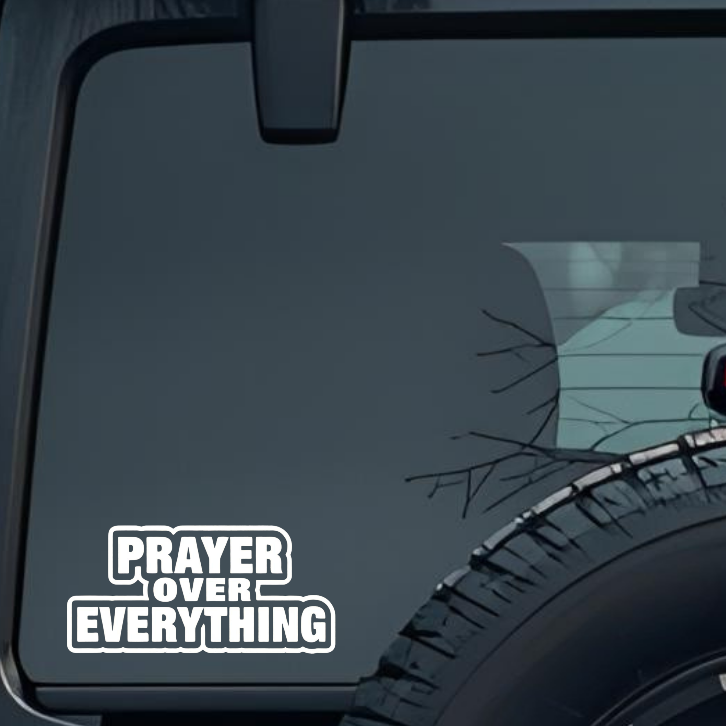 Prayer Over Everything Large 6 inch Premium Decal Sticker For Car Bumper Window Rear Windshield Stic