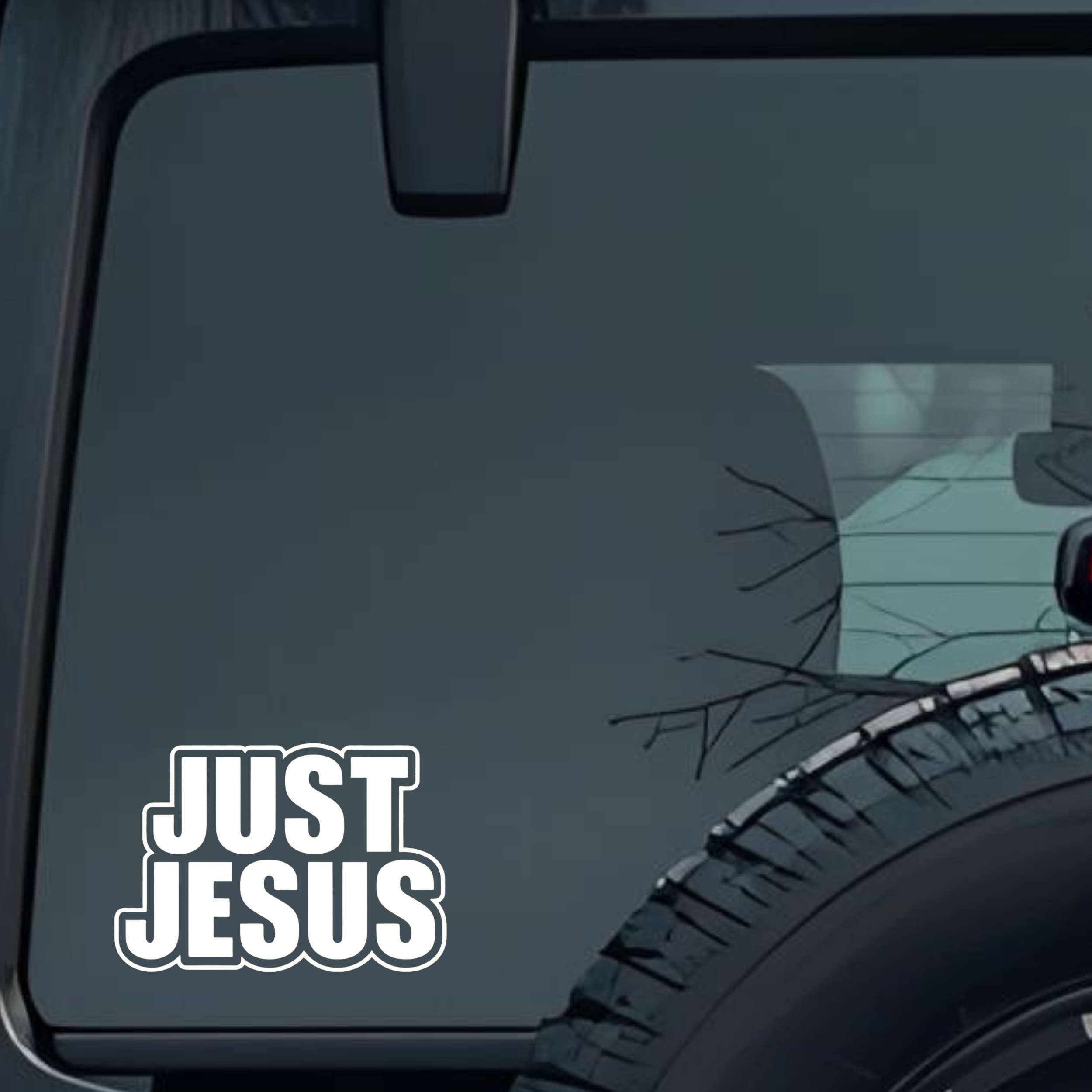 Just Jesus Large 6 inch Premium Decal Sticker For Car Bumper Window Rear Windshield Stickers, Warnin