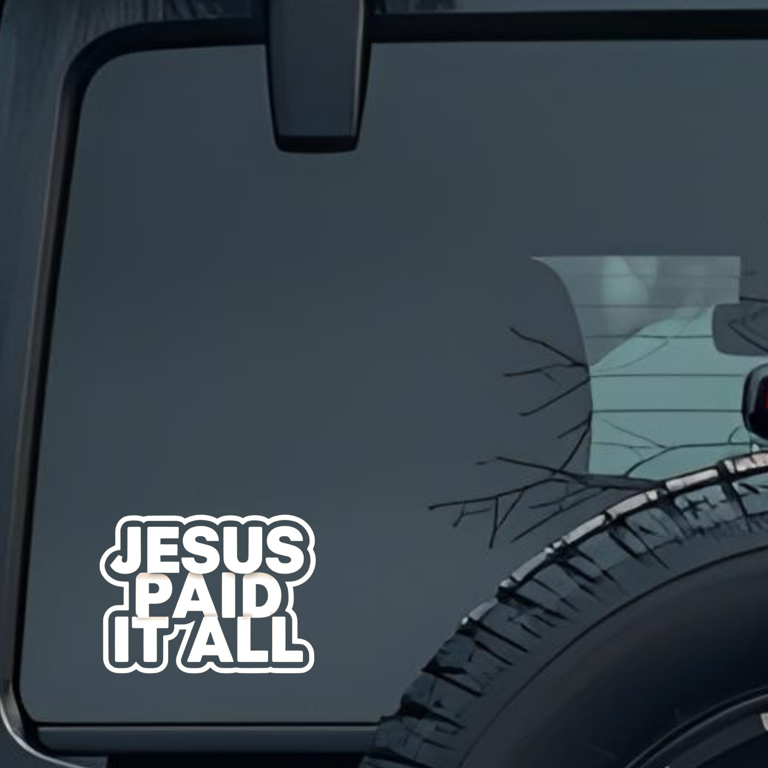 Jesus Paid It All Large 6 inch Premium Decal Sticker For Car Bumper Window Rear Windshield Stickers,