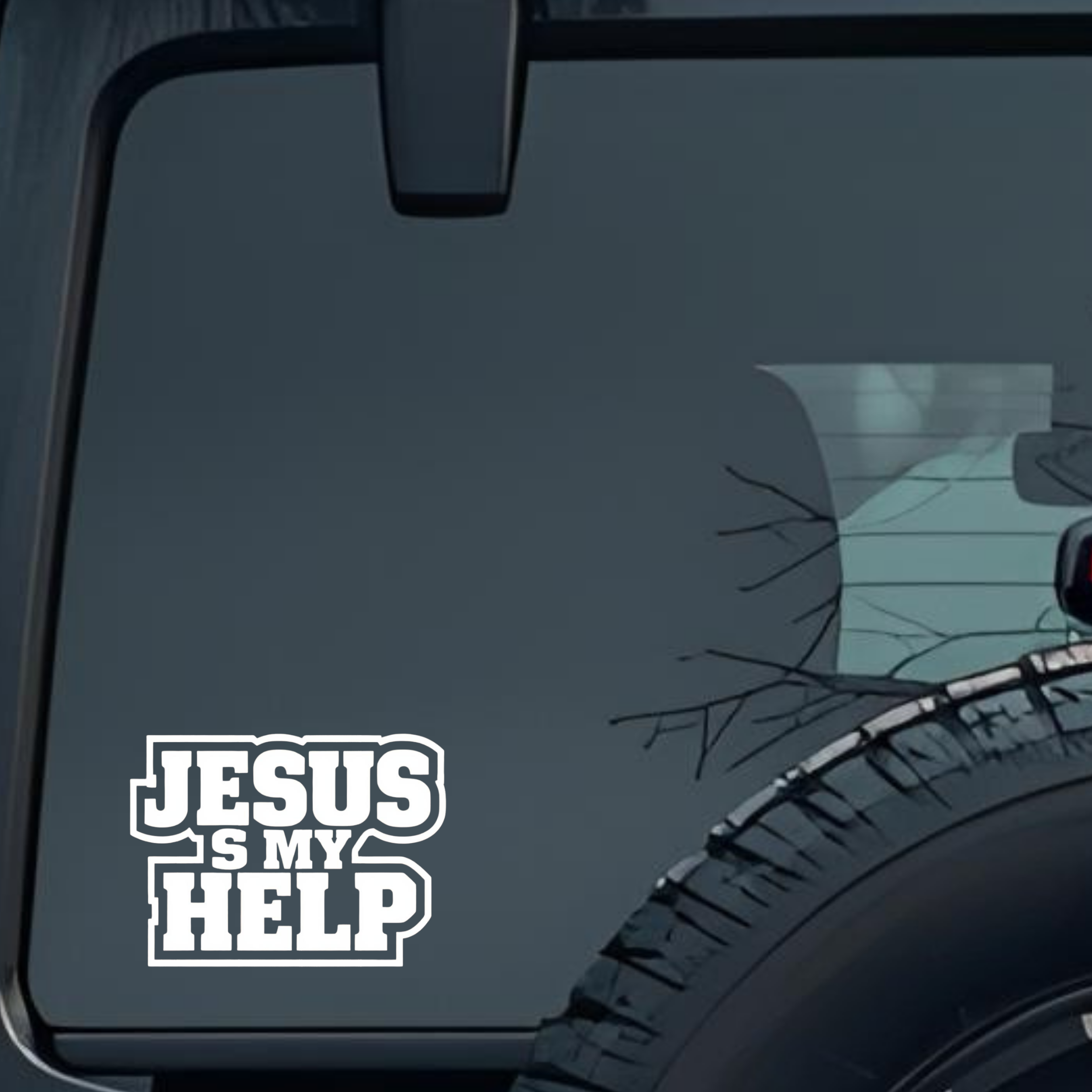 Jesus S My Help Large 6 inch Premium Decal Sticker For Car Bumper Window Rear Windshield Stickers, W
