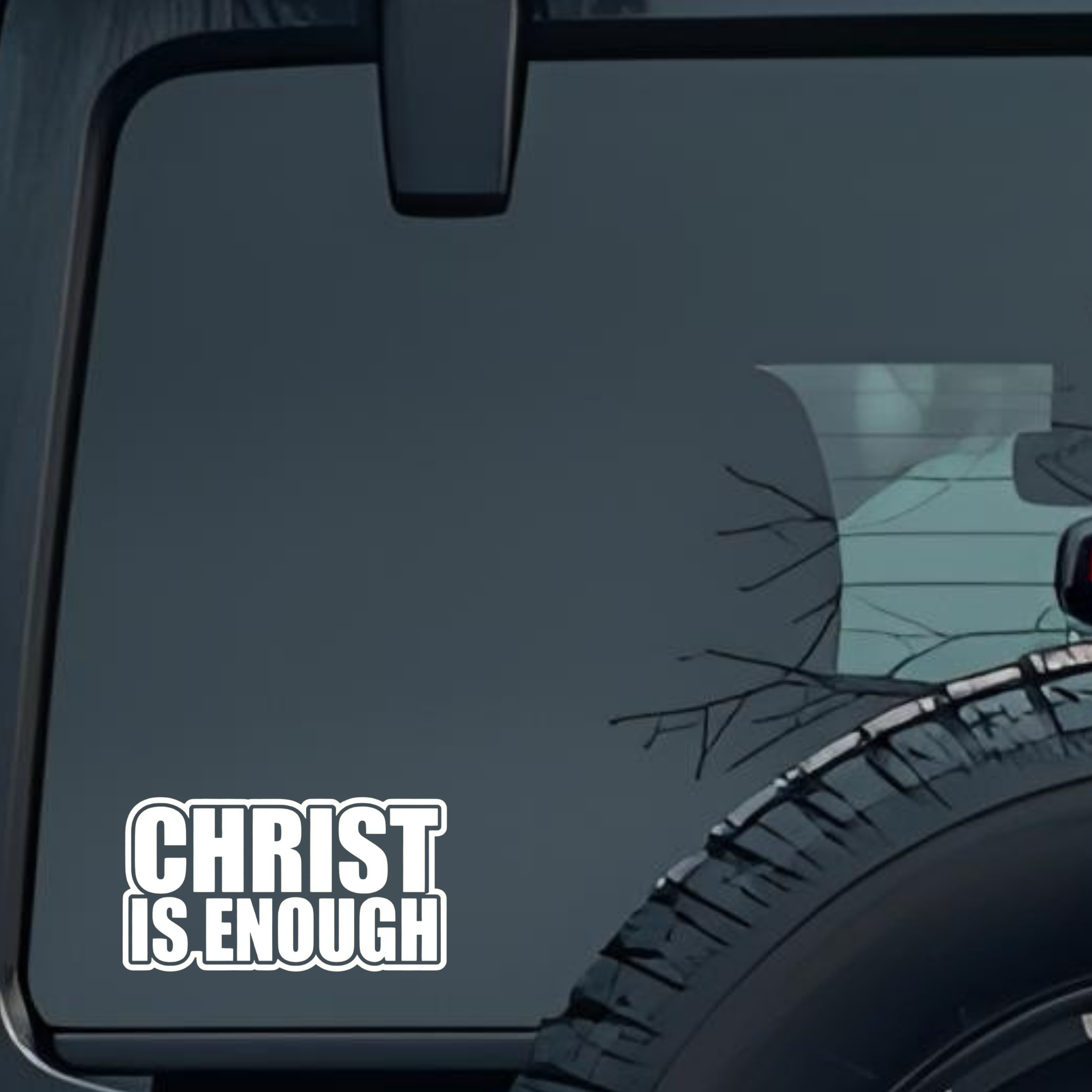 Christ Is Enough Large 6 inch Premium Decal Sticker For Car Bumper Window Rear Windshield Stickers, 