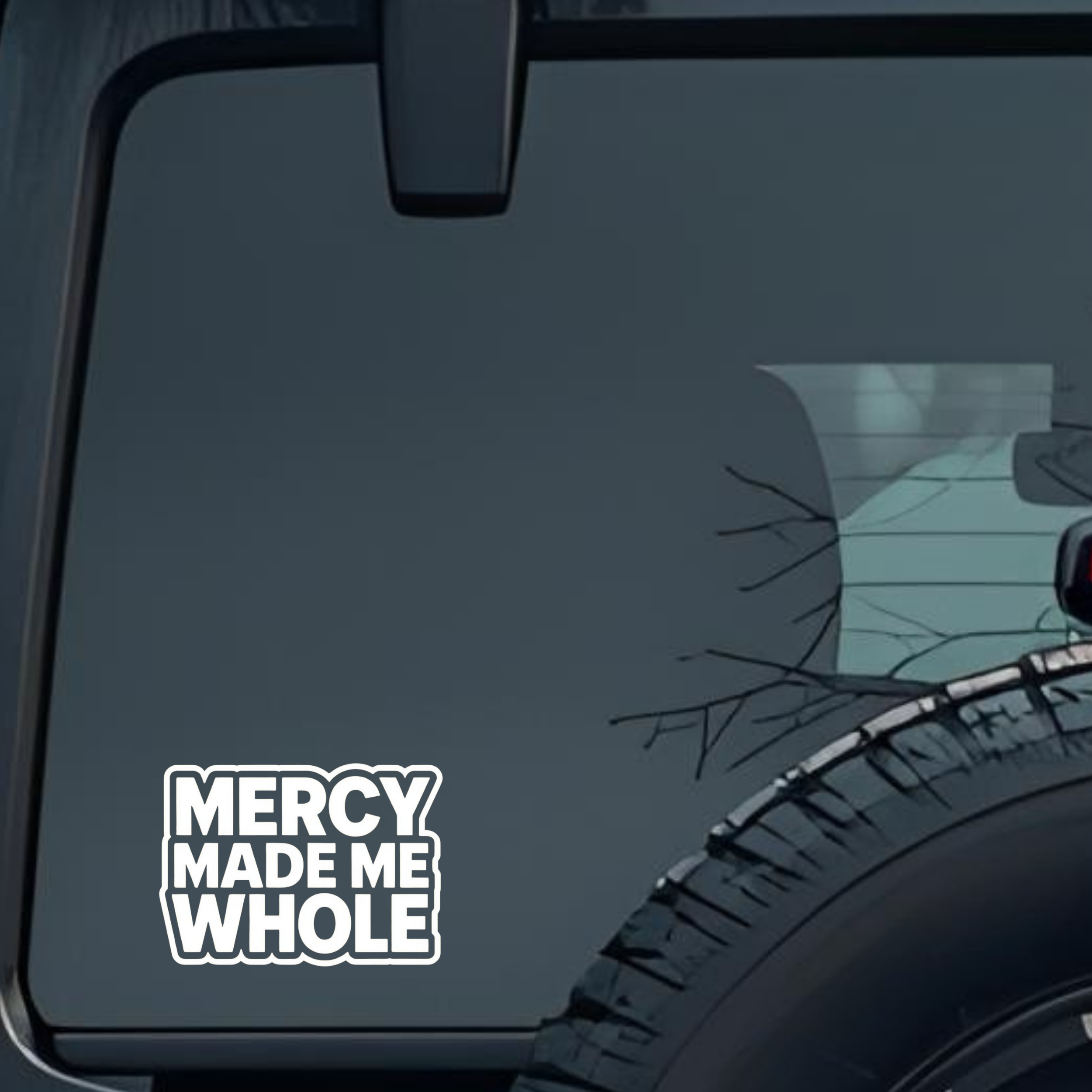Mercy Made Me Whole Large 6 inch Premium Decal Sticker For Car Bumper Window Rear Windshield Sticker
