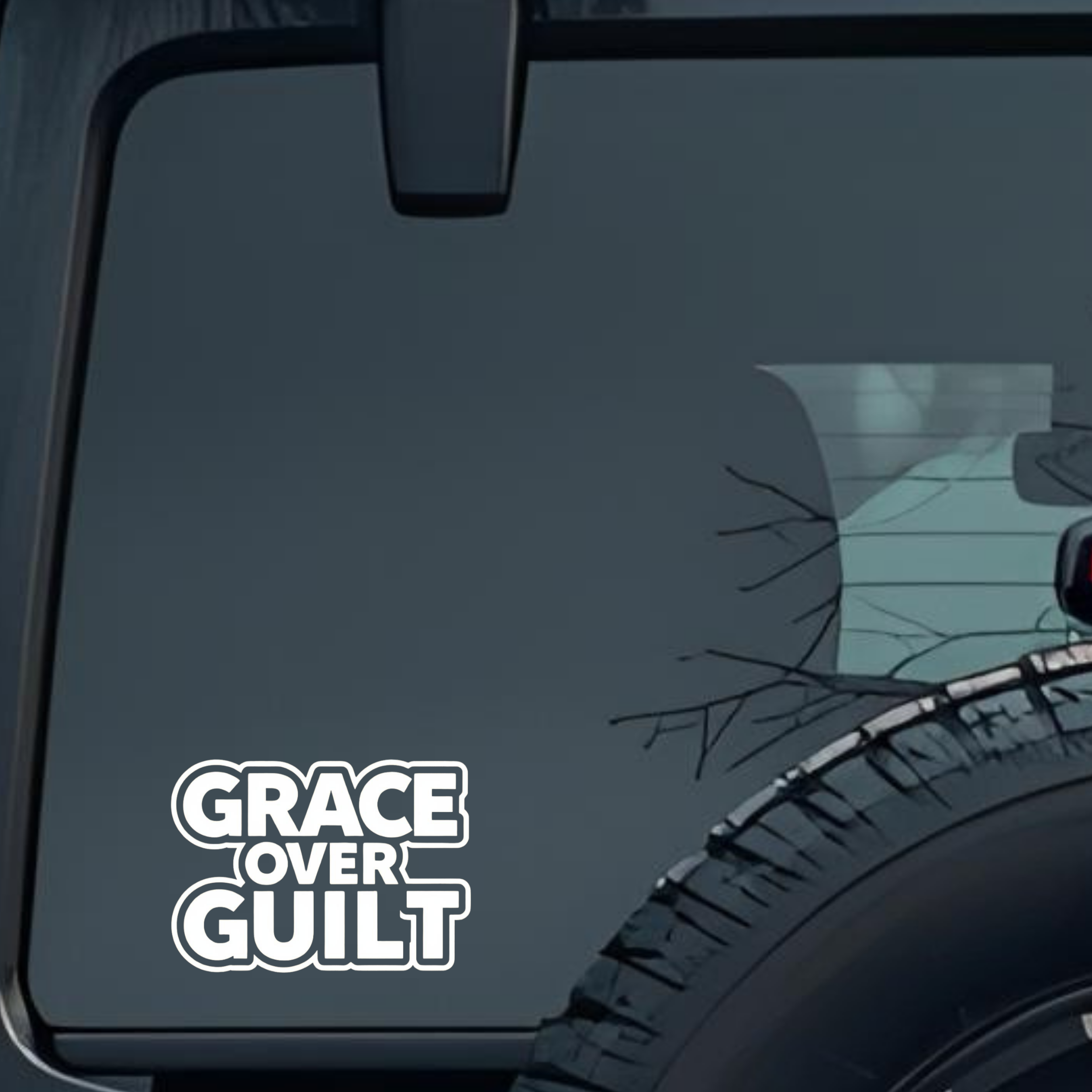 Grace Over Guilt Large 6 inch Premium Decal Sticker For Car Bumper Window Rear Windshield Stickers, 