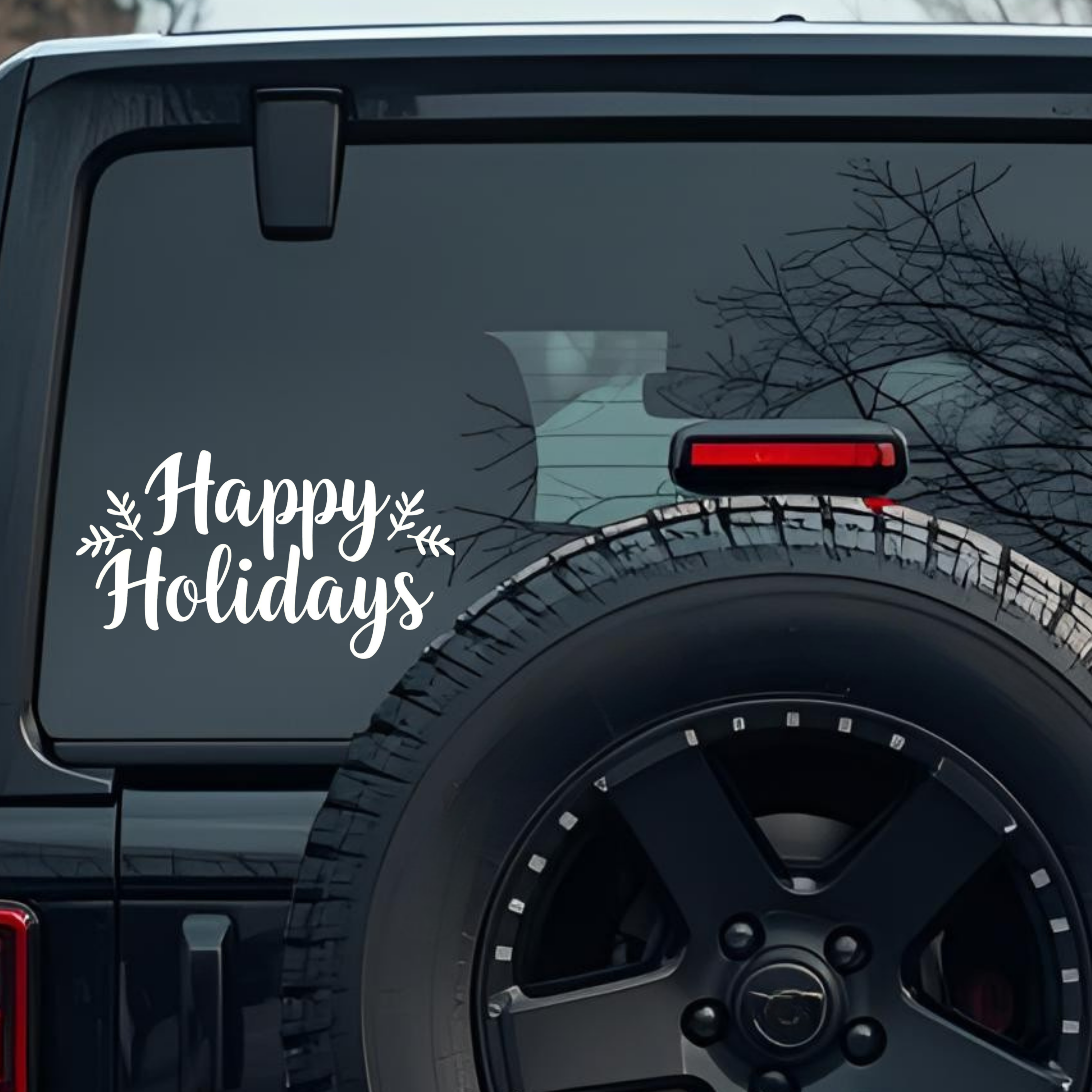 Happy Holidays Large 6 inch Premium Decal Sticker For Car Bumper Window Rear Windshield Stickers, Wa