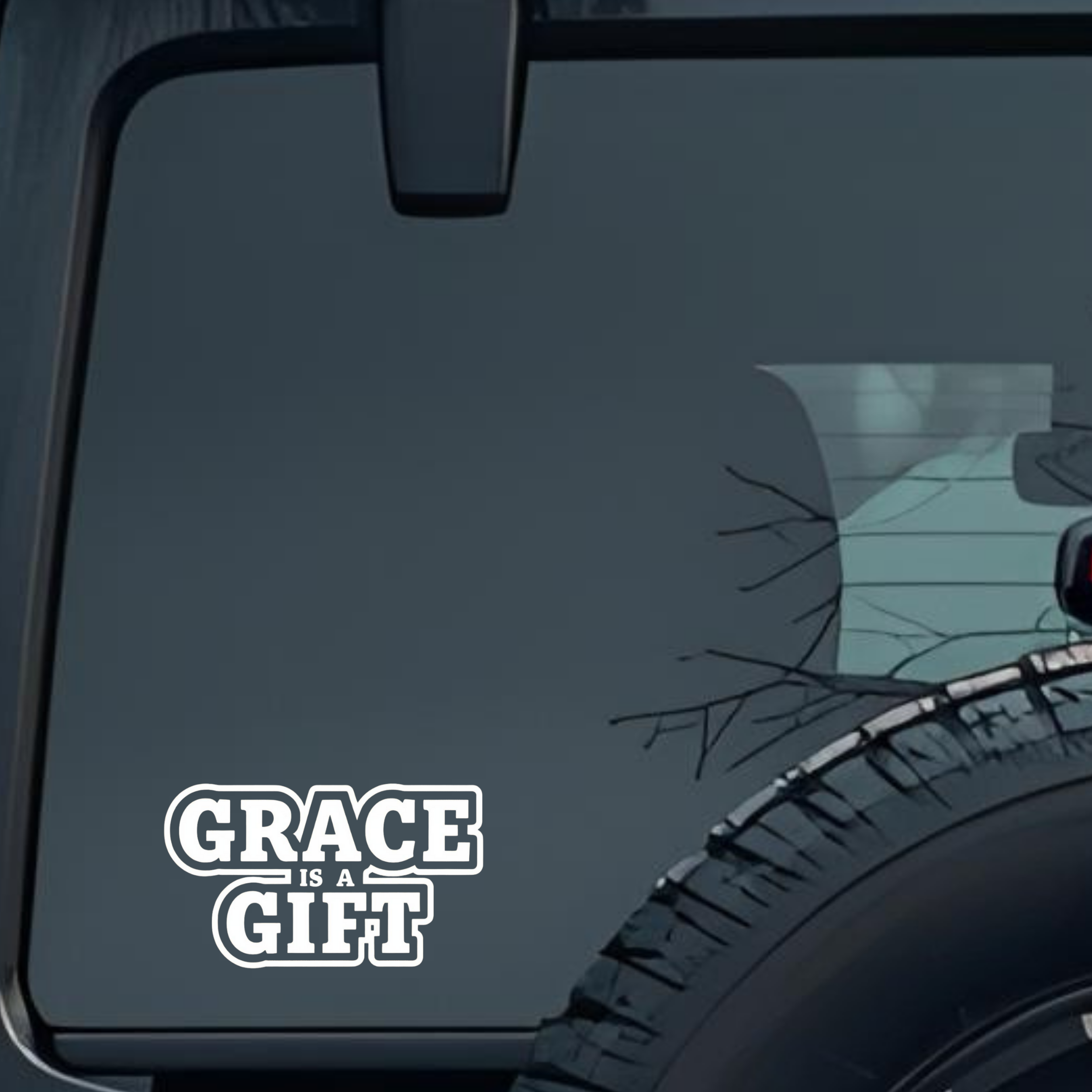 Grace Is a Gift Large 6 inch Premium Decal Sticker For Car Bumper Window Rear Windshield Stickers, W