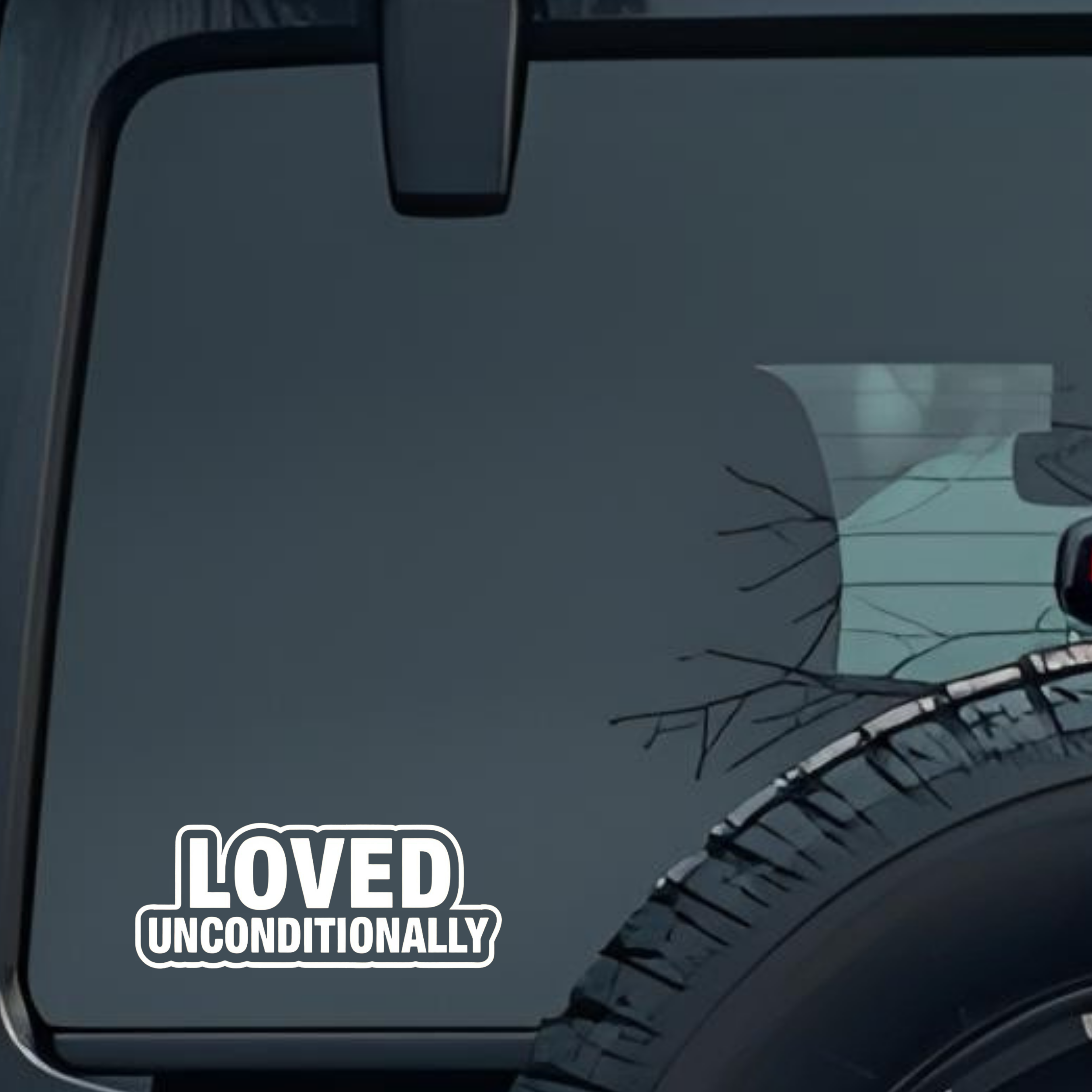 Loved Unconditionally Large 6 inch Premium Decal Sticker For Car Bumper Window Rear Windshield Stick