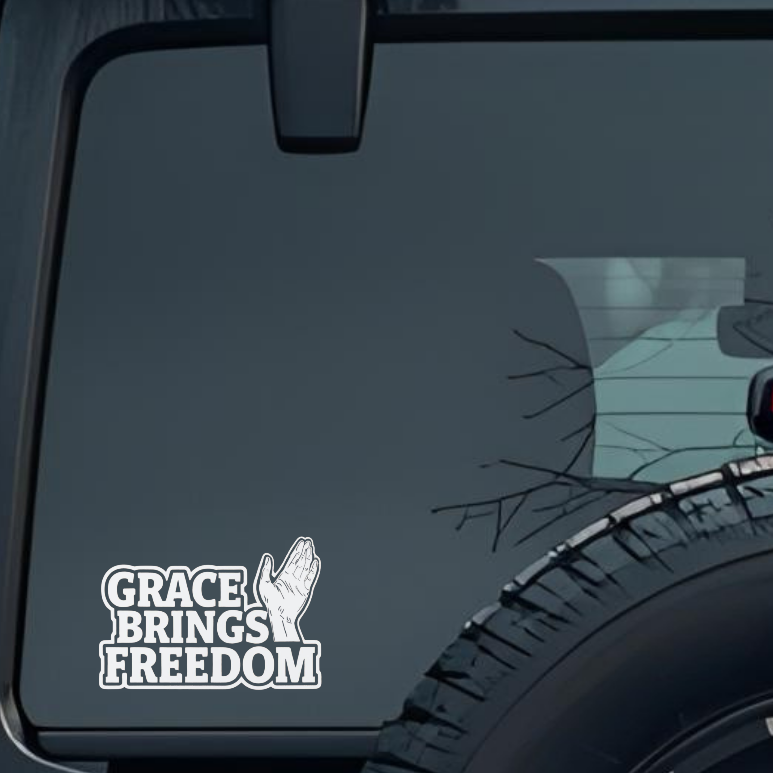Grace Brings Freedom Large 6 inch Premium Decal Sticker For Car Bumper Window Rear Windshield Sticke