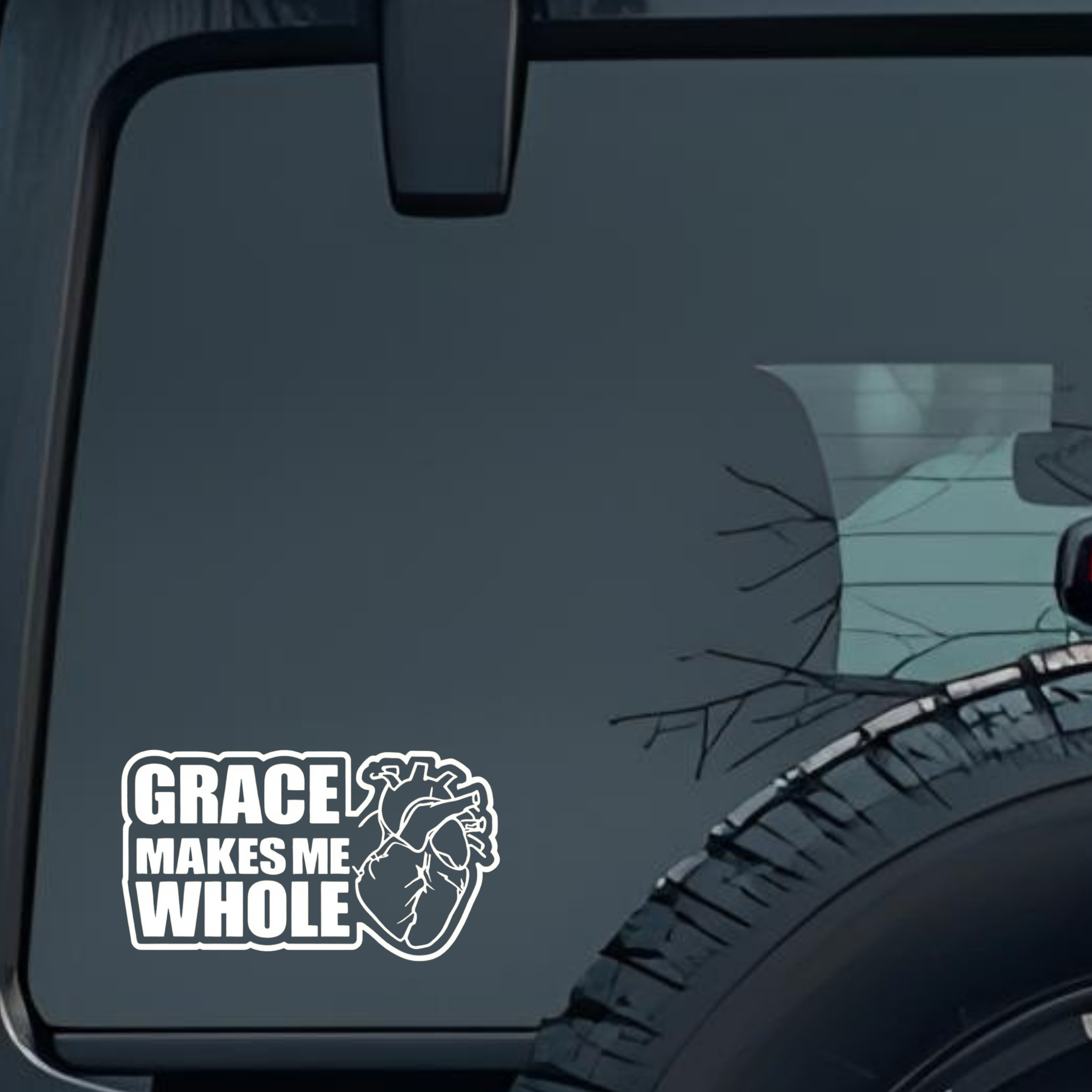 Grace Makes Me Whole Large 6 inch Premium Decal Sticker For Car Bumper Window Rear Windshield Sticke
