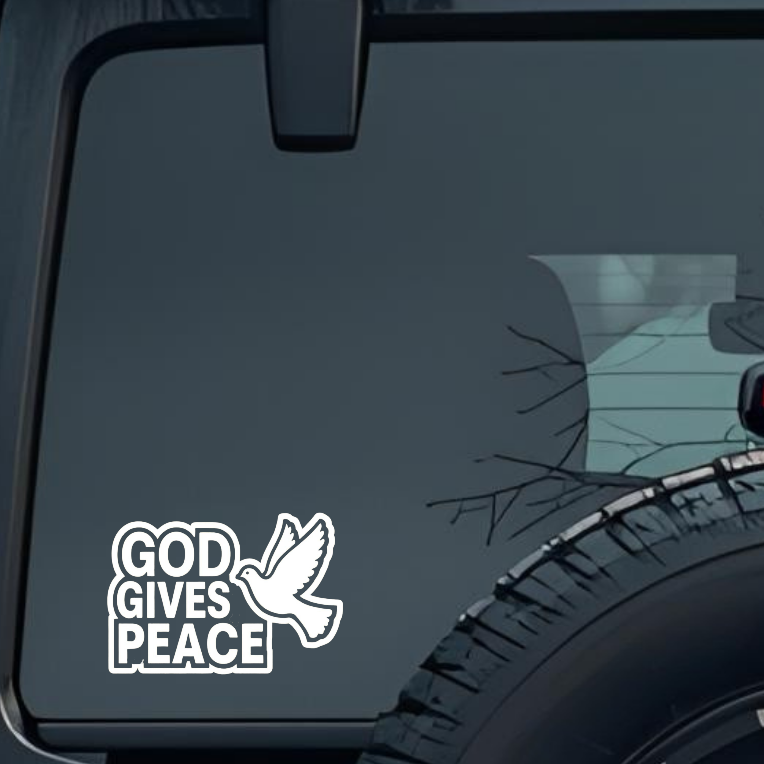 God Gives Peach Large 6 inch Premium Decal Sticker For Car Bumper Window Rear Windshield Stickers, W