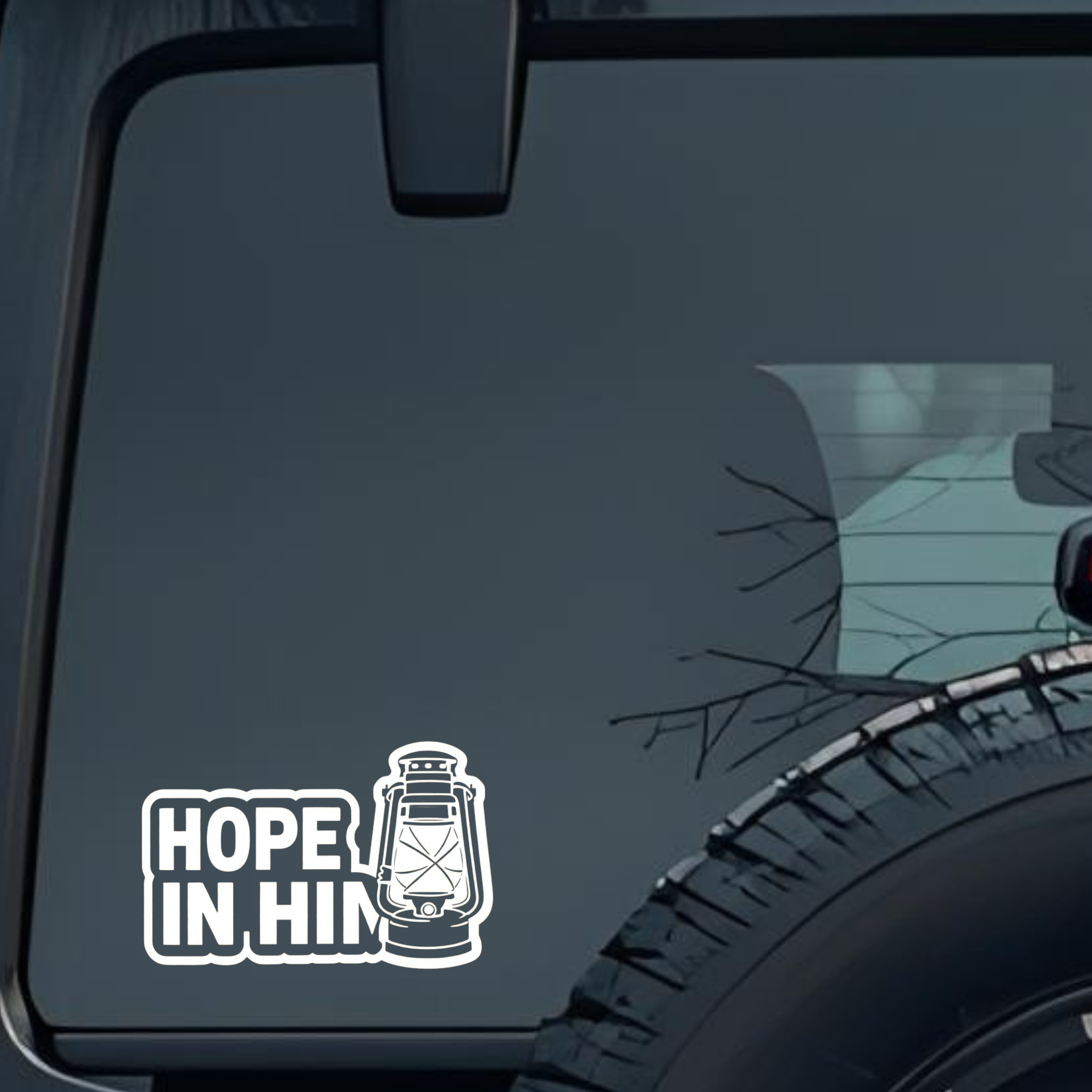 Hope in Him Large 6 inch Premium Decal Sticker For Car Bumper Window Rear Windshield Stickers, Warni