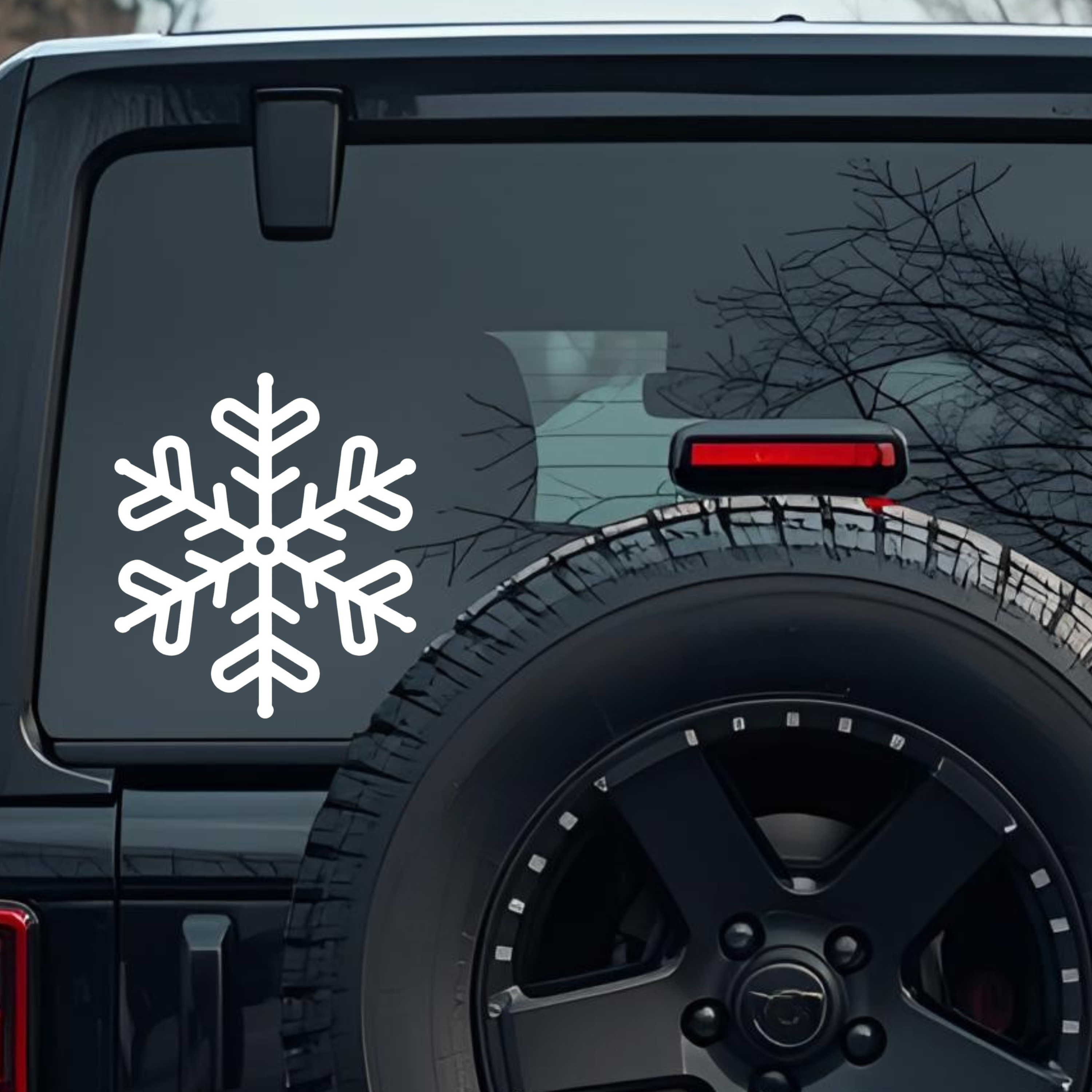 Snow Flake Christmas Theme Large 6 inch Premium Decal Sticker For Car Bumper Window Rear Windshield 