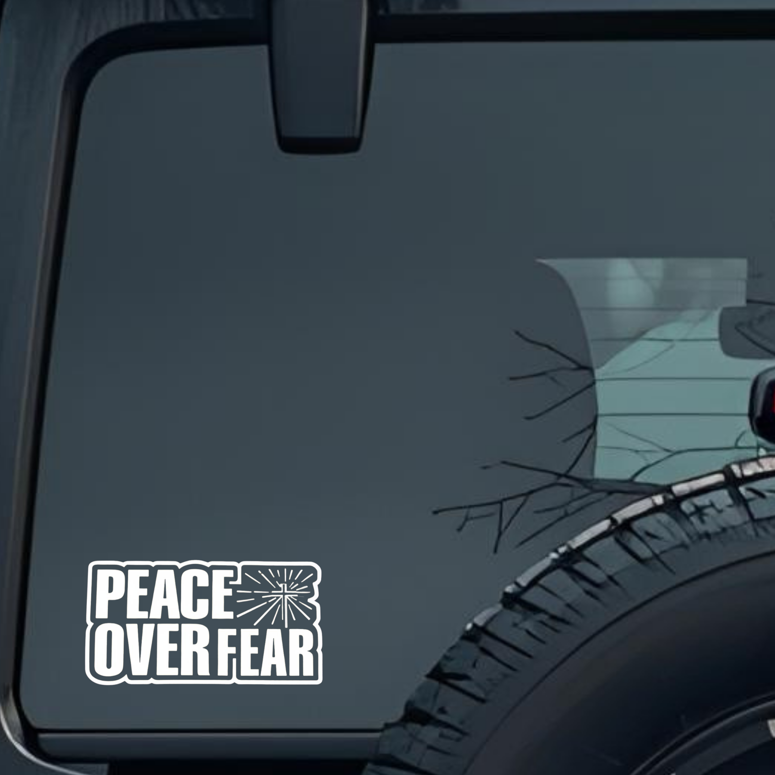 Peace Over Fear Large 6 inch Premium Decal Sticker For Car Bumper Window Rear Windshield Stickers, W