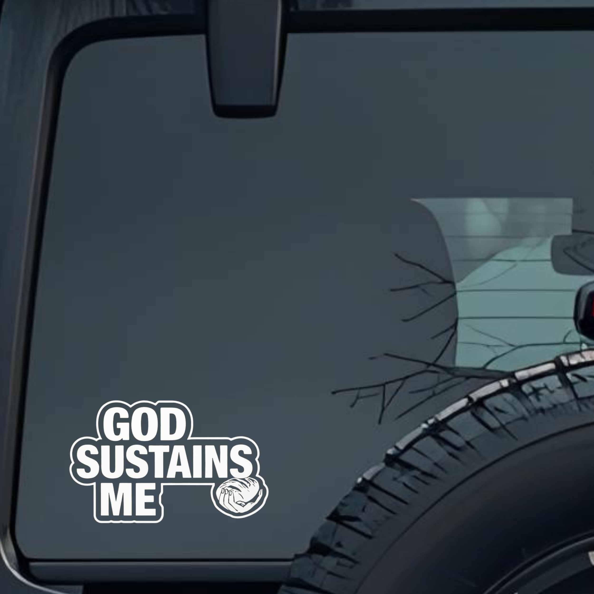 God Sustains Me Large 6 inch Premium Decal Sticker For Car Bumper Window Rear Windshield Stickers, W