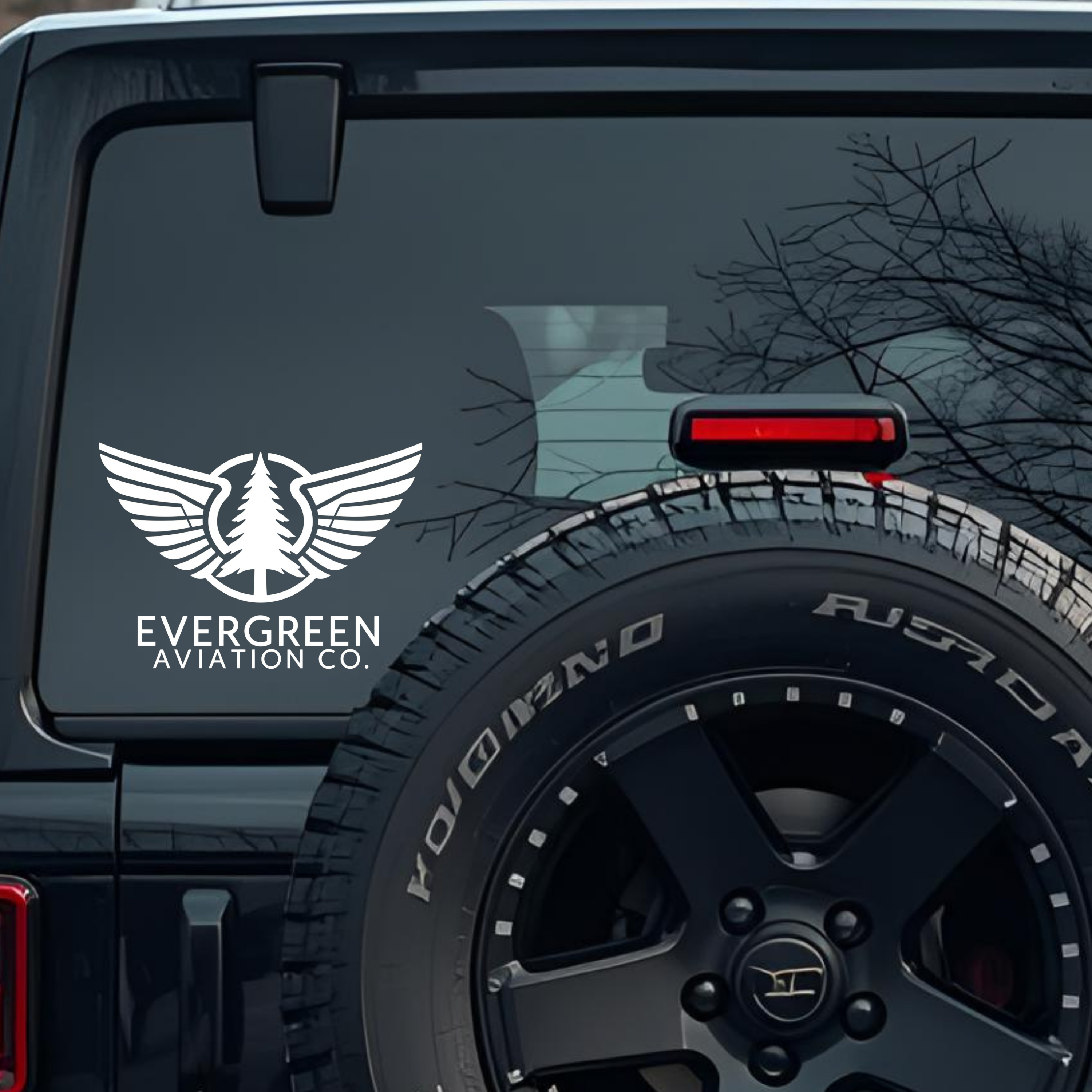 Evergreen Aviation Co. Large 6 inch Premium Decal Sticker For Car Bumper Window Rear Windshield Stic