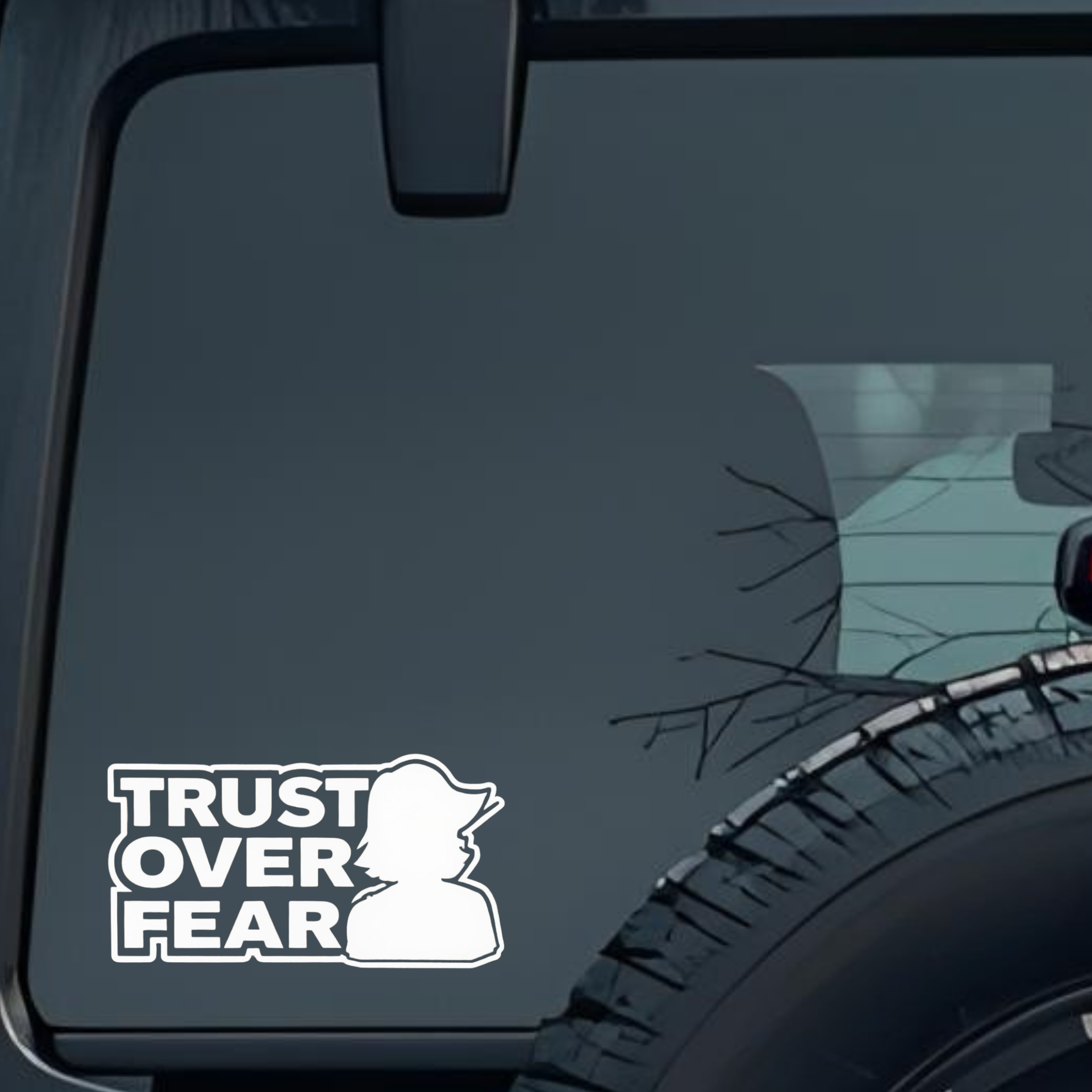 Trust Over Fear Large 6 inch Premium Decal Sticker For Car Bumper Window Rear Windshield Stickers, W