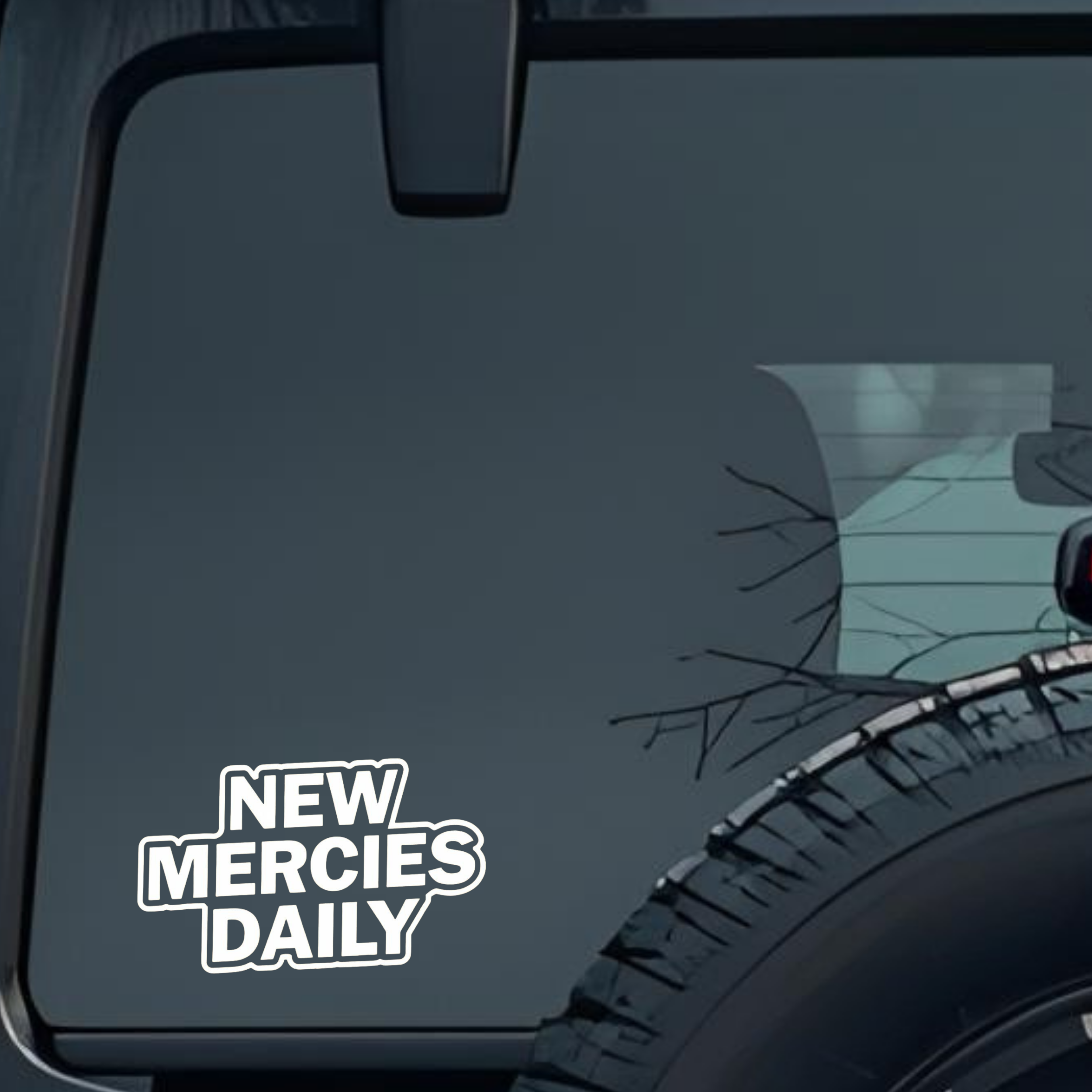 New Mercies Daily Large 6 inch Premium Decal Sticker For Car Bumper Window Rear Windshield Stickers,