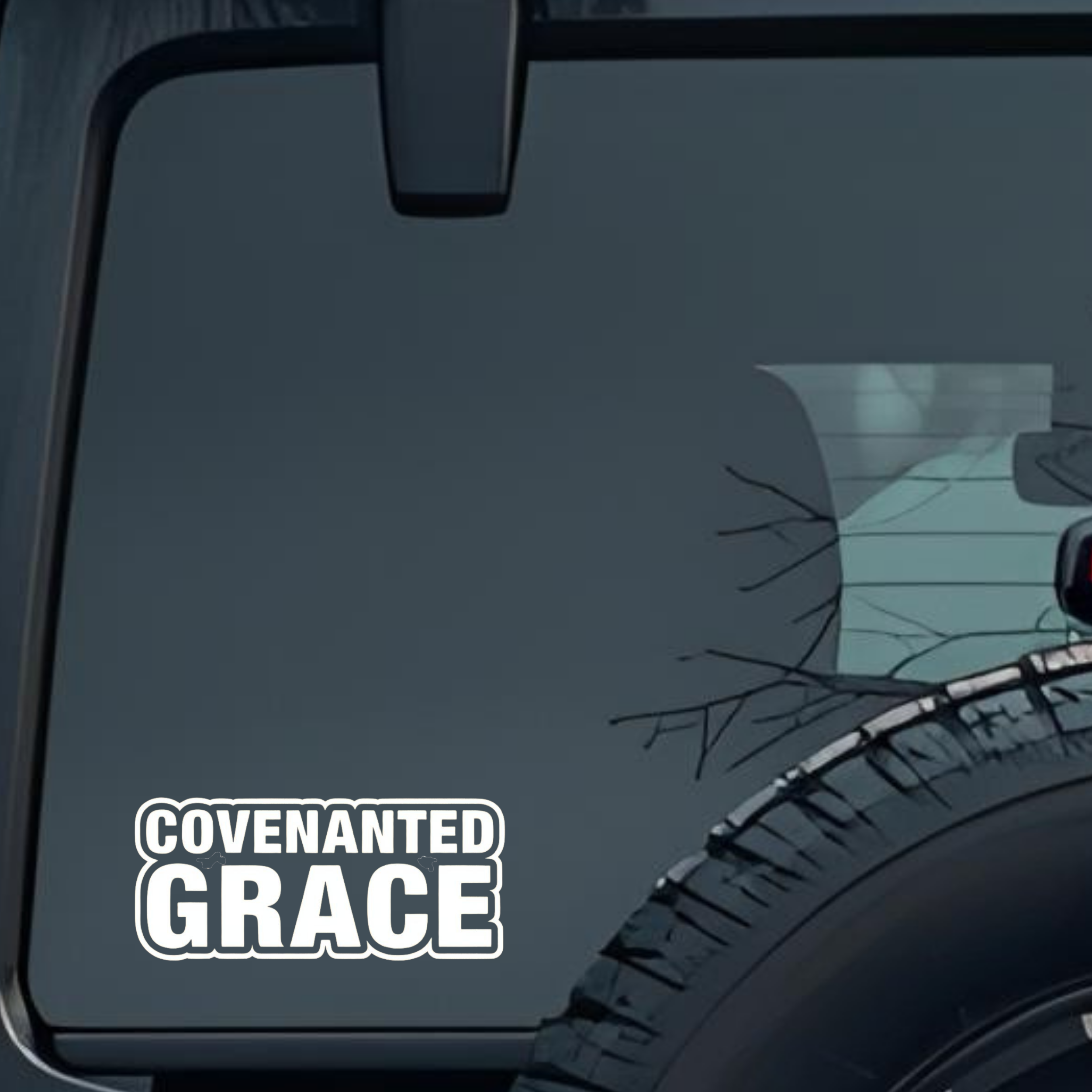 Covenanted Grace Large 6 inch Premium Decal Sticker For Car Bumper Window Rear Windshield Stickers, 