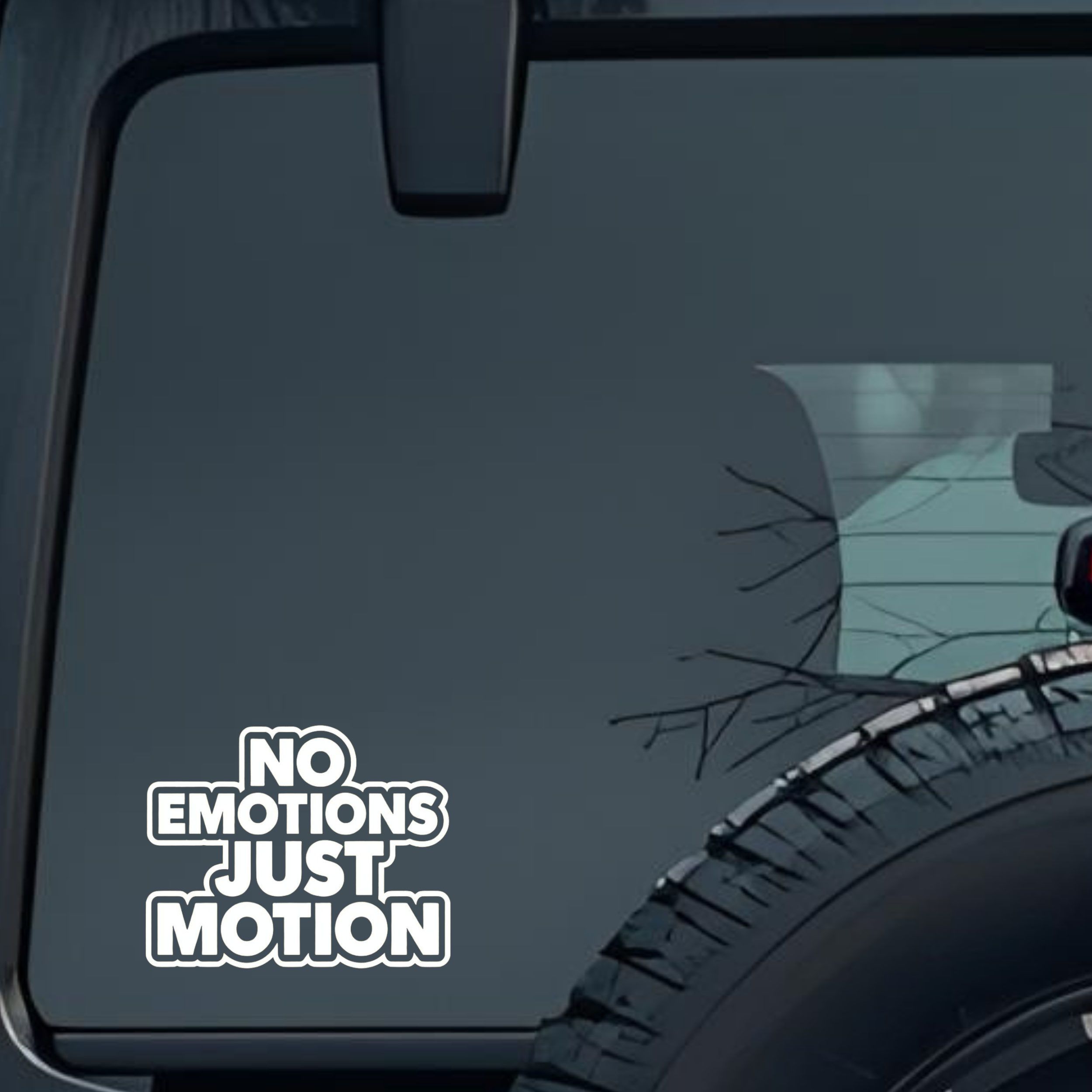 No Emotions Just Motion Large 6 inch Premium Decal Sticker For Car Bumper Window Rear Windshield Sti