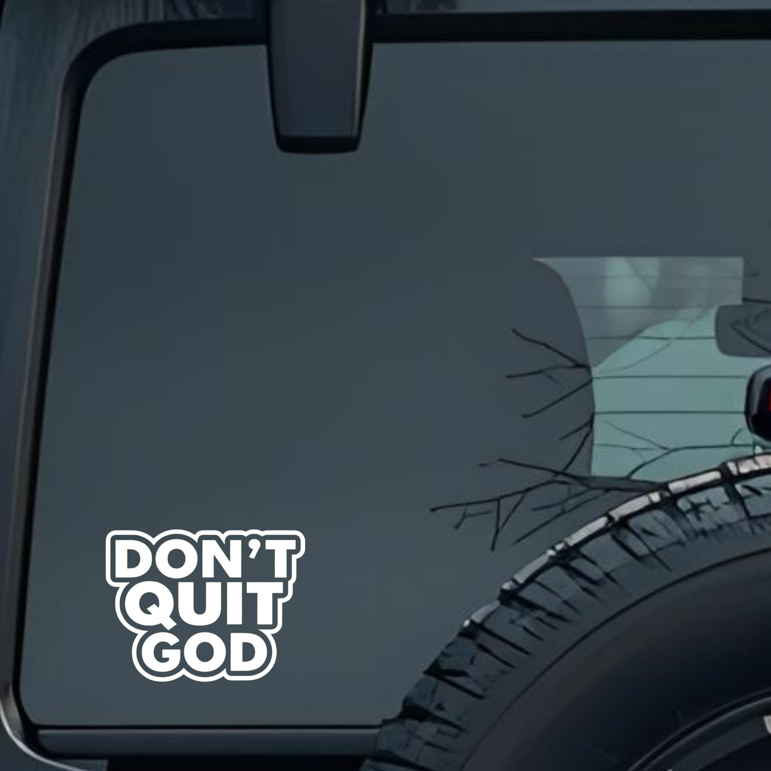 Don't Quit God Large 6 inch Premium Decal Sticker For Car Bumper Window Rear Windshield Stickers, Wa