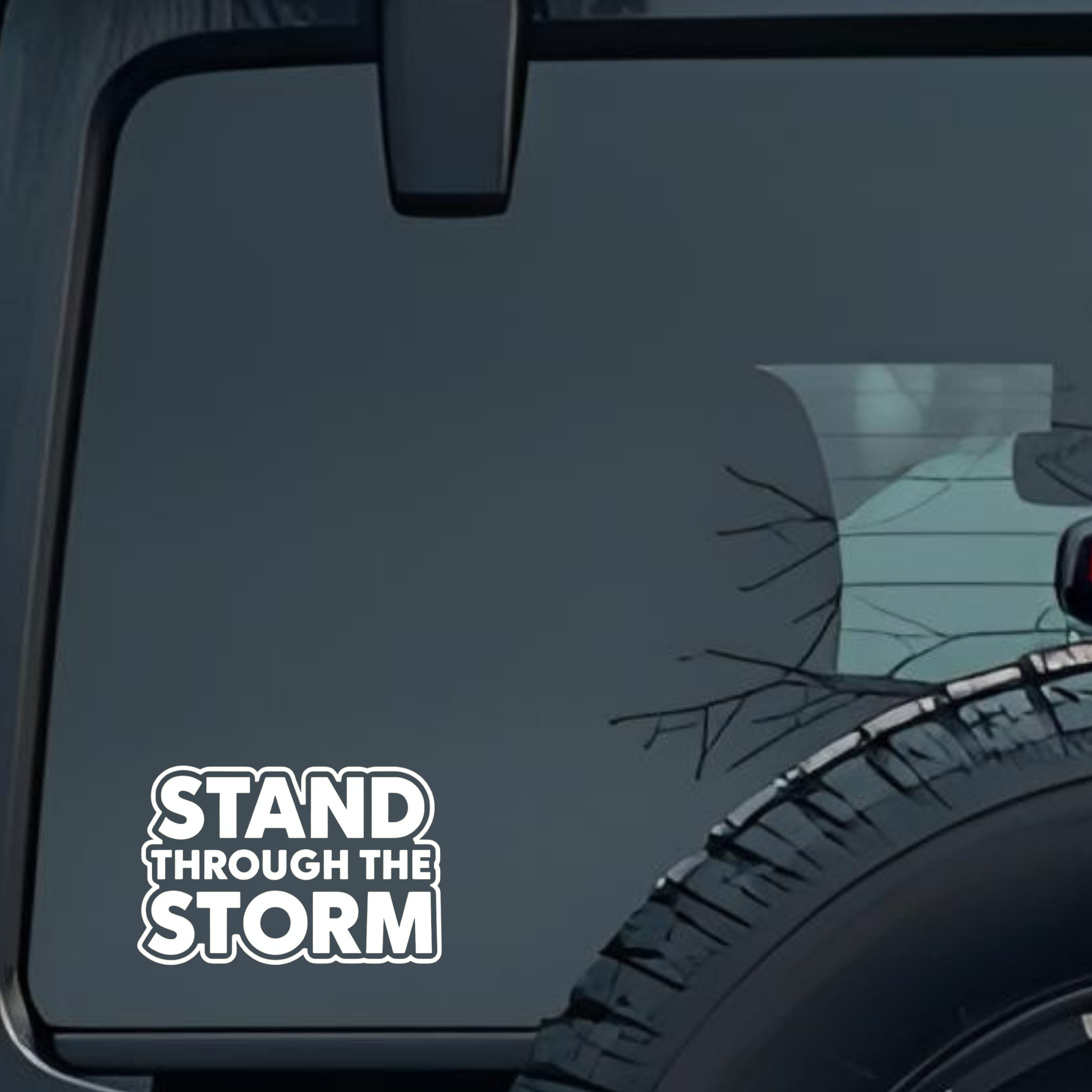 Stand Through the Storm Large 6 inch Premium Decal Sticker For Car Bumper Window Rear Windshield Sti