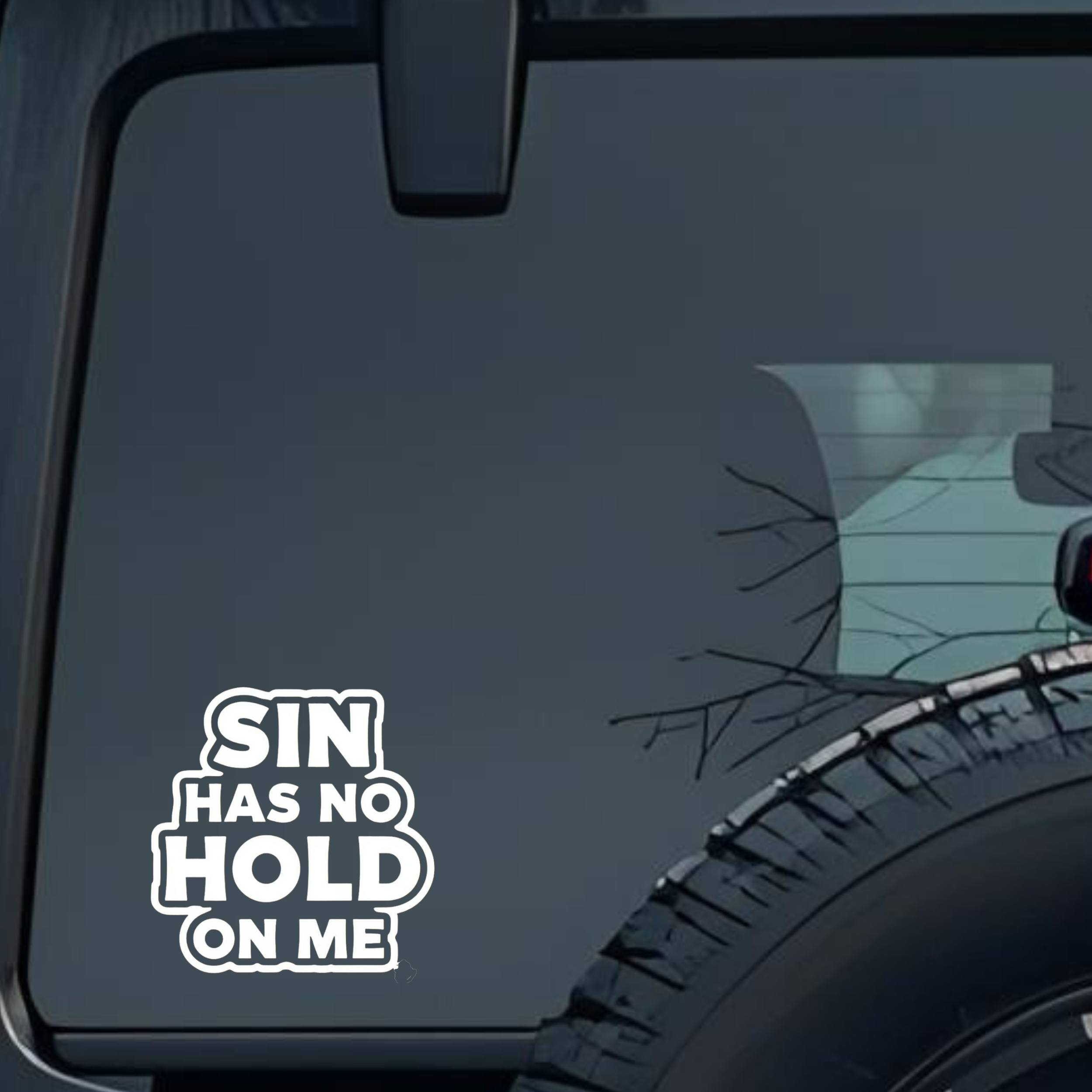 Sin Has No Hold on Me Large 6 inch Premium Decal Sticker For Car Bumper Window Rear Windshield Stick