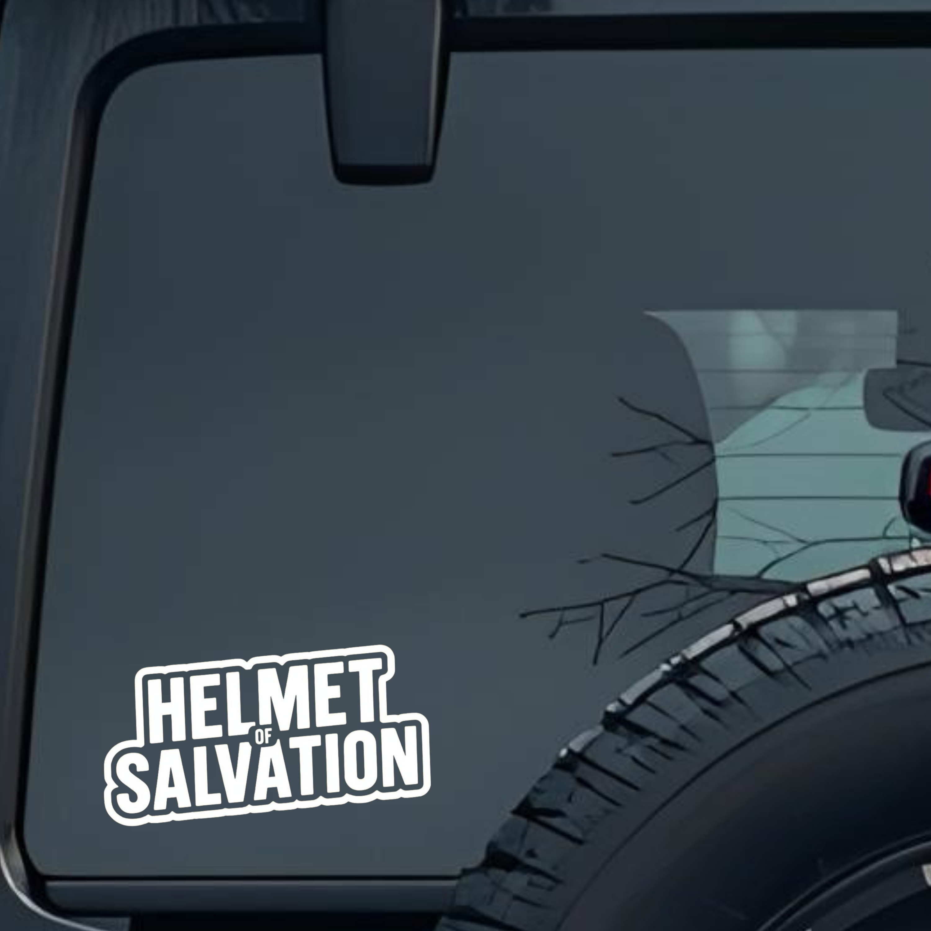 Hel Met of Salvation Large 6 inch Premium Decal Sticker For Car Bumper Window Rear Windshield Sticke