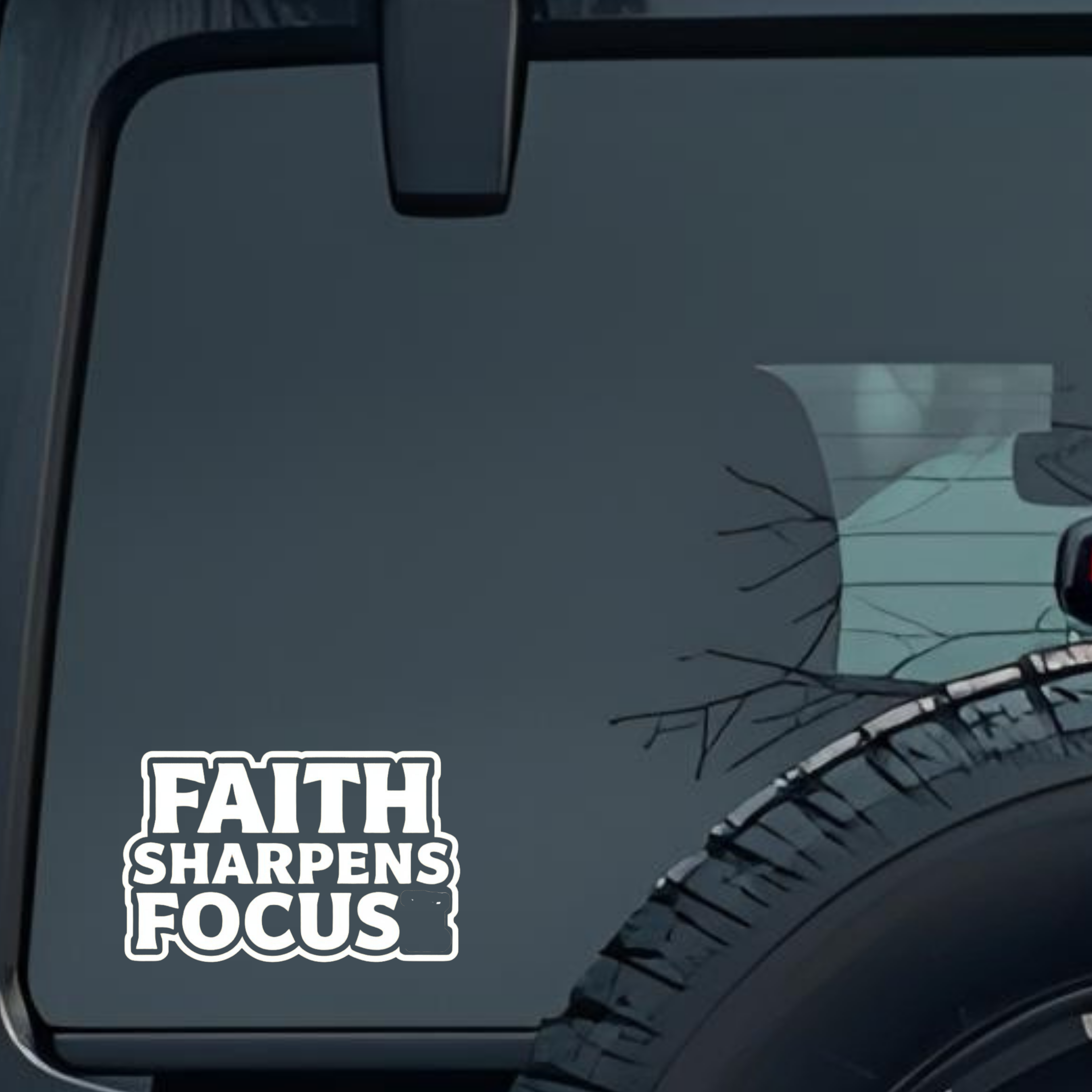 Faith Sharpens Focus Large 6 inch Premium Decal Sticker For Car Bumper Window Rear Windshield Sticke