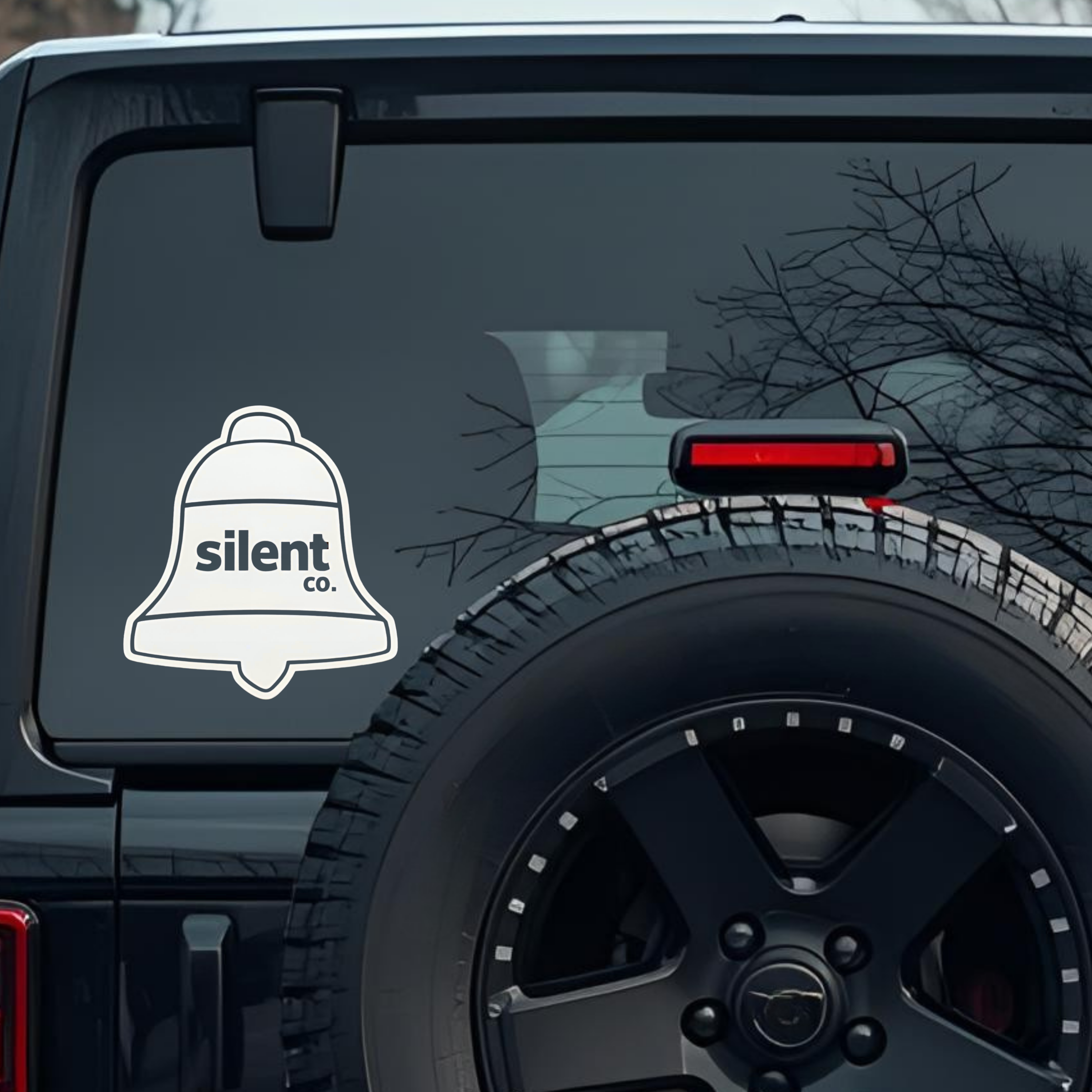Silent Co. Large 6 inch Premium Decal Sticker For Car Bumper Window Rear Windshield Stickers, Warnin