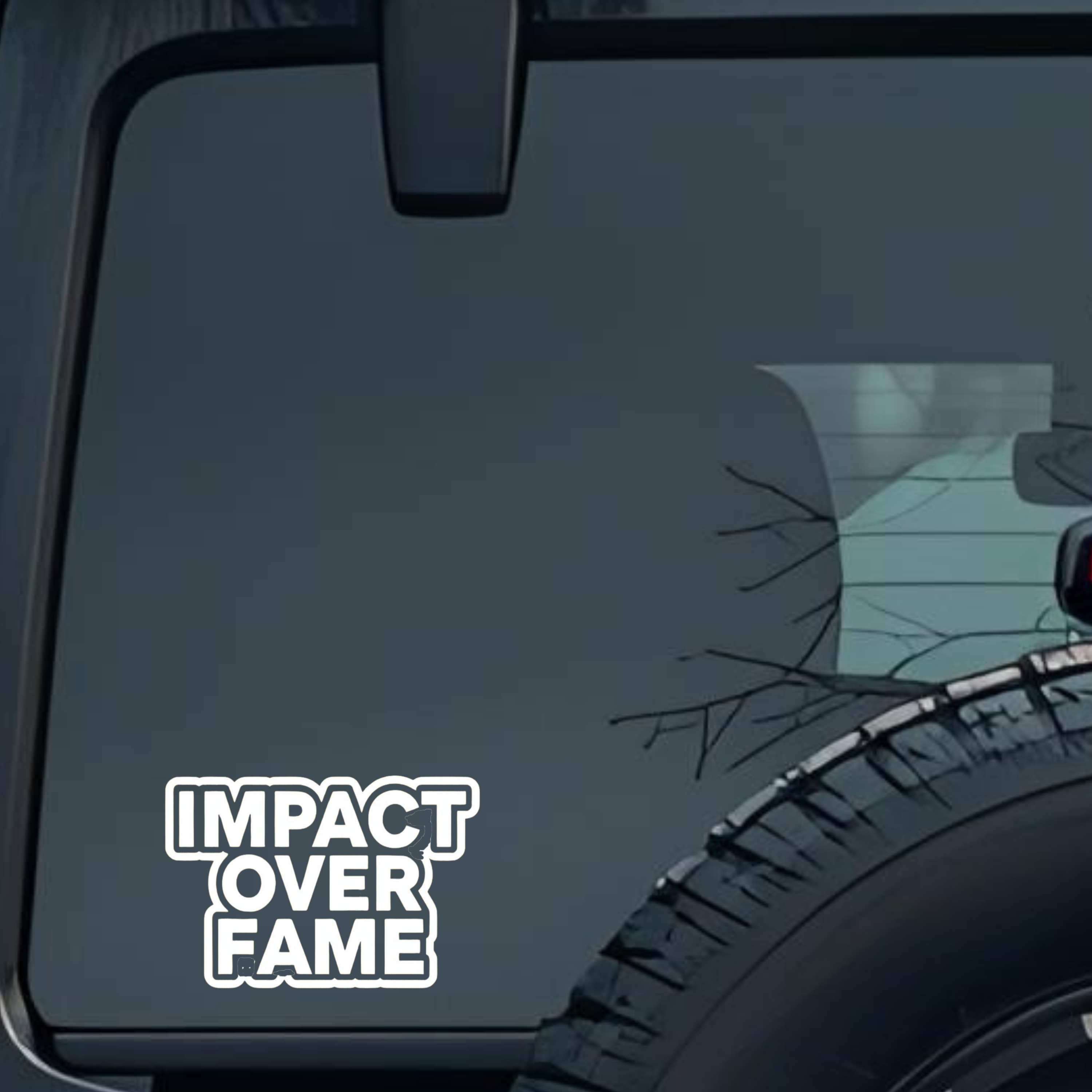 Impact Over Fame Large 6 inch Premium Decal Sticker For Car Bumper Window Rear Windshield Stickers, 