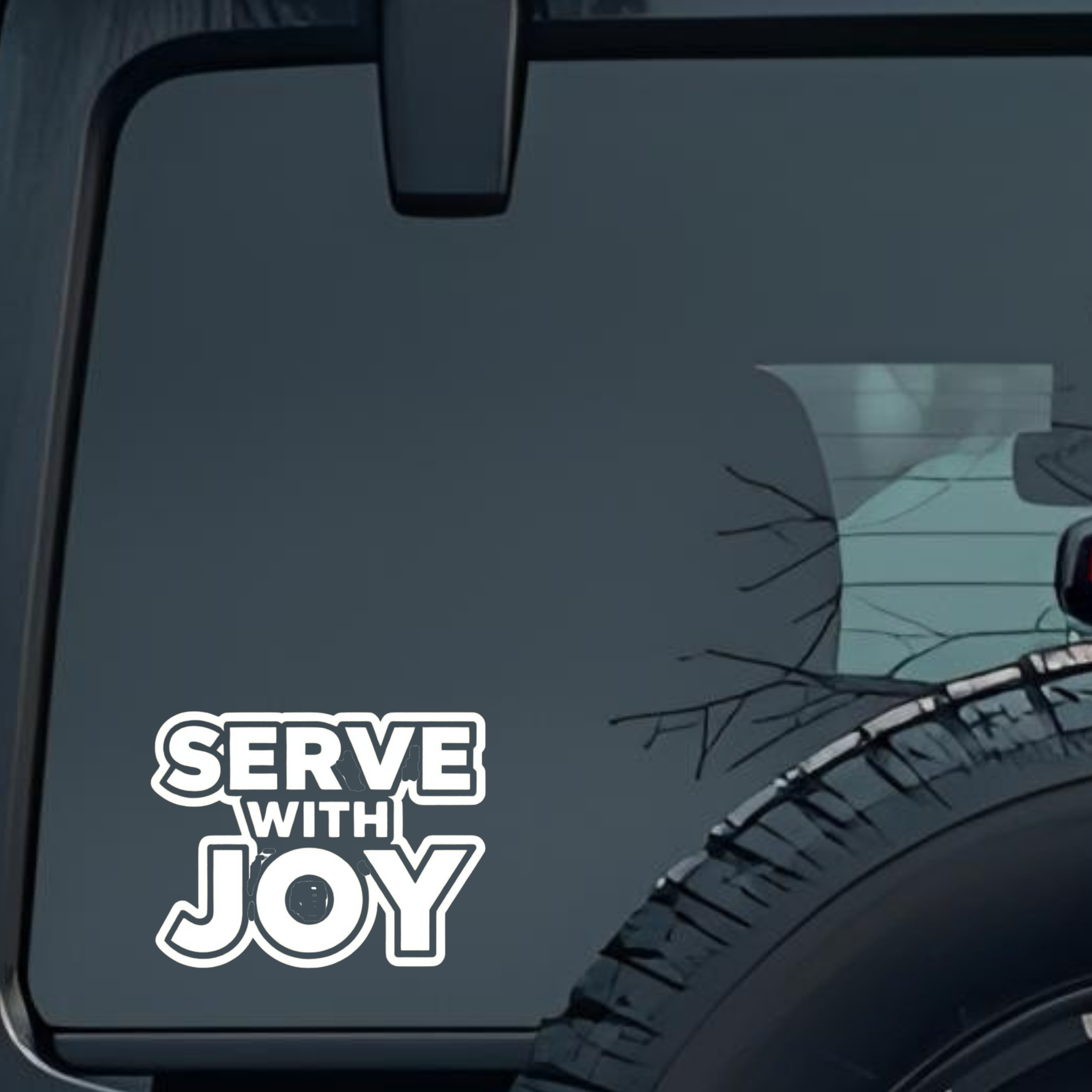 Serve with Joy Large 6 inch Premium Decal Sticker For Car Bumper Window Rear Windshield Stickers, Wa