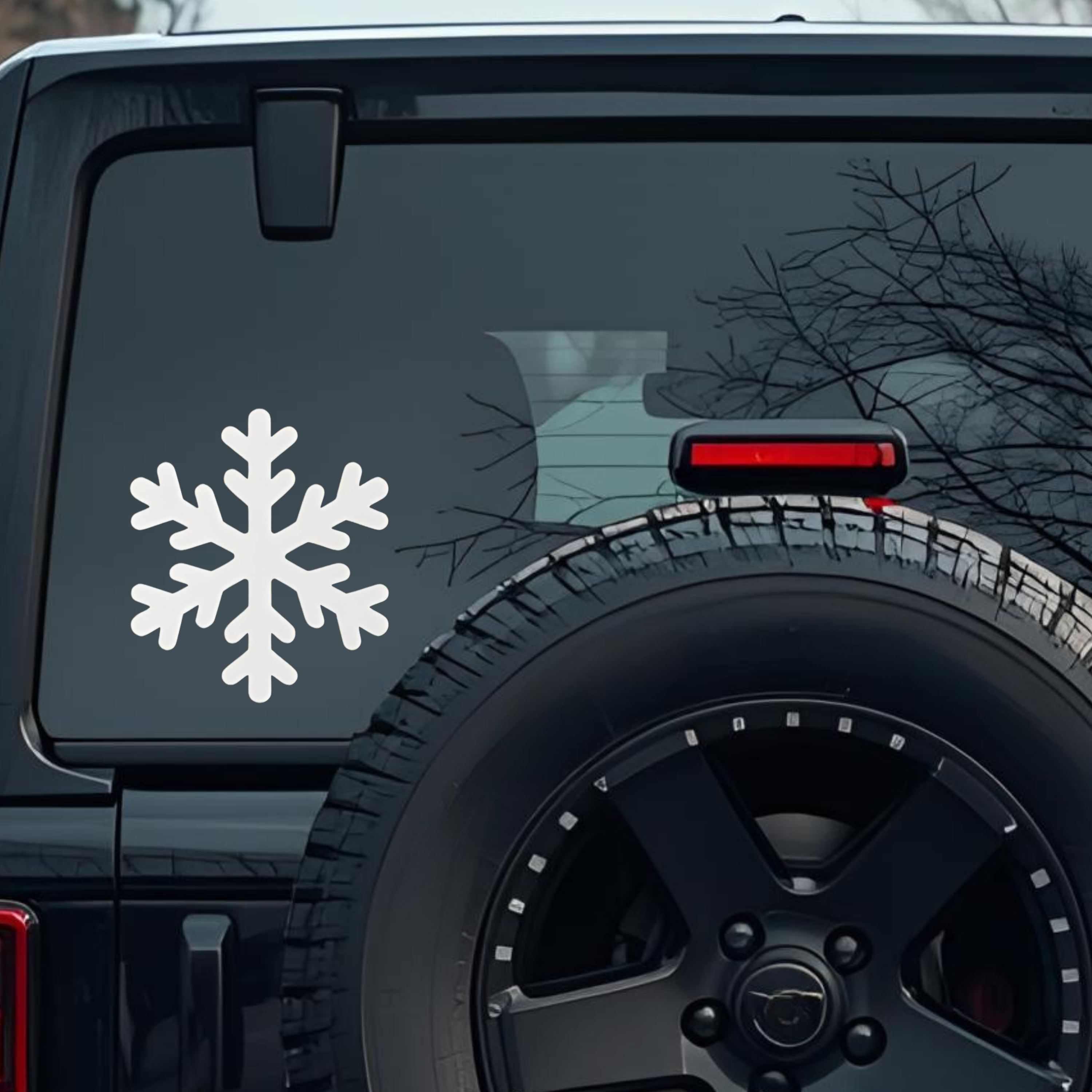 White Snowflake Icon Large 6 inch Premium Decal Sticker For Car Bumper Window Rear Windshield Sticke