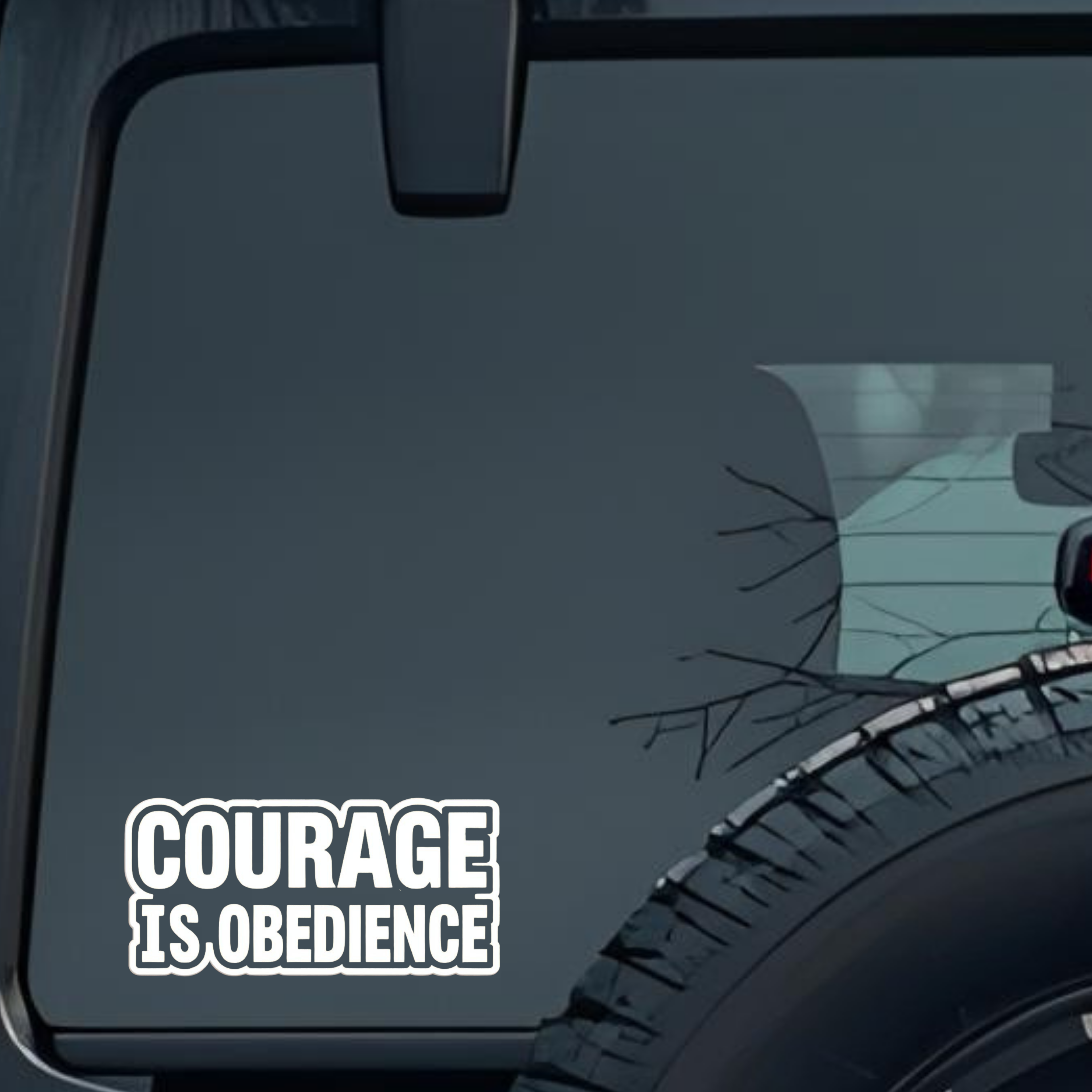 Courage Is Obedience Large 6 inch Premium Decal Sticker For Car Bumper Window Rear Windshield Sticke