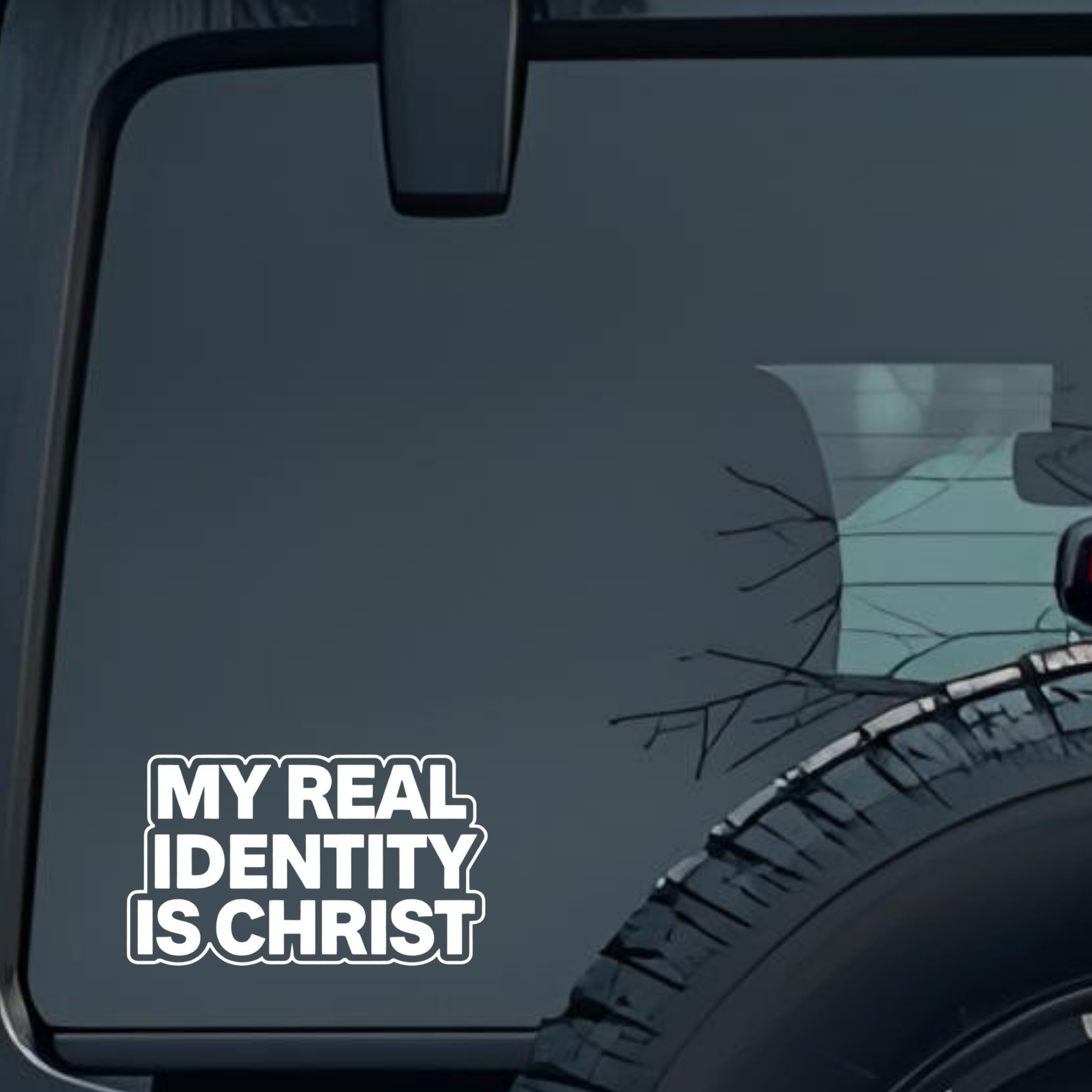 My Real Identity Is Christ Large 6 inch Premium Decal Sticker For Car Bumper Window Rear Windshield 