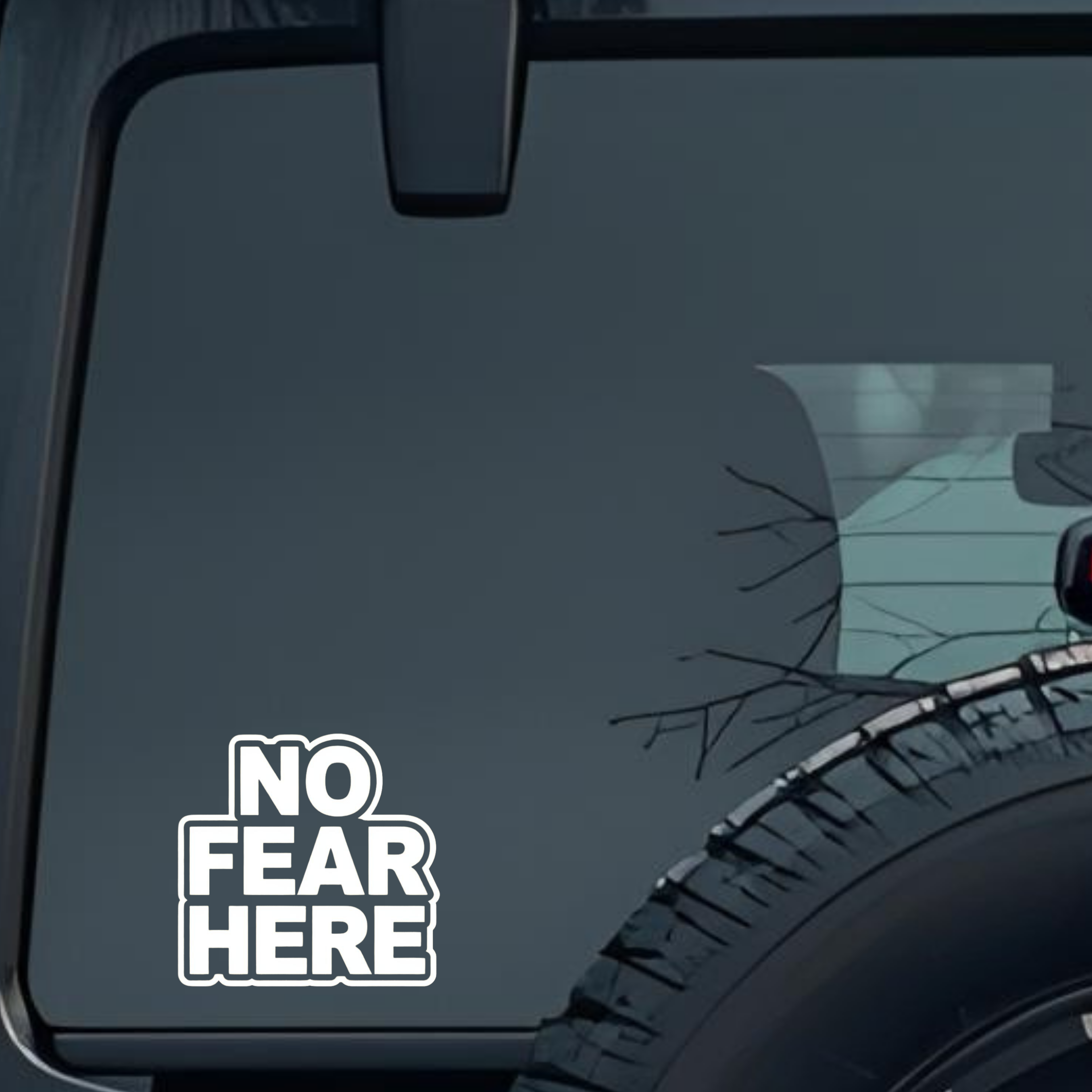 No Fear Here Large 6 inch Premium Decal Sticker For Car Bumper Window Rear Windshield Stickers, Warn