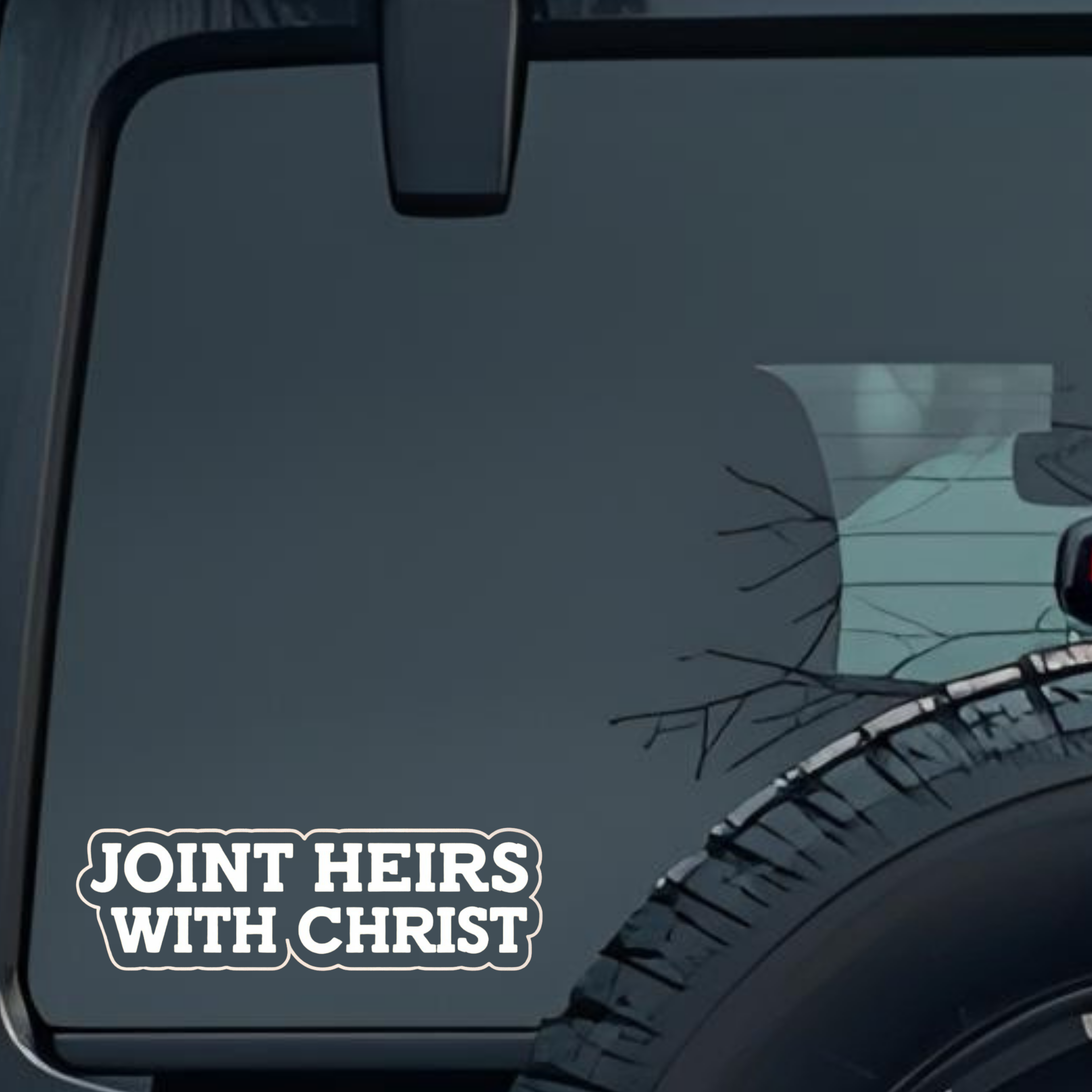 Joint Heirs with Christ Large 6 inch Premium Decal Sticker For Car Bumper Window Rear Windshield Sti