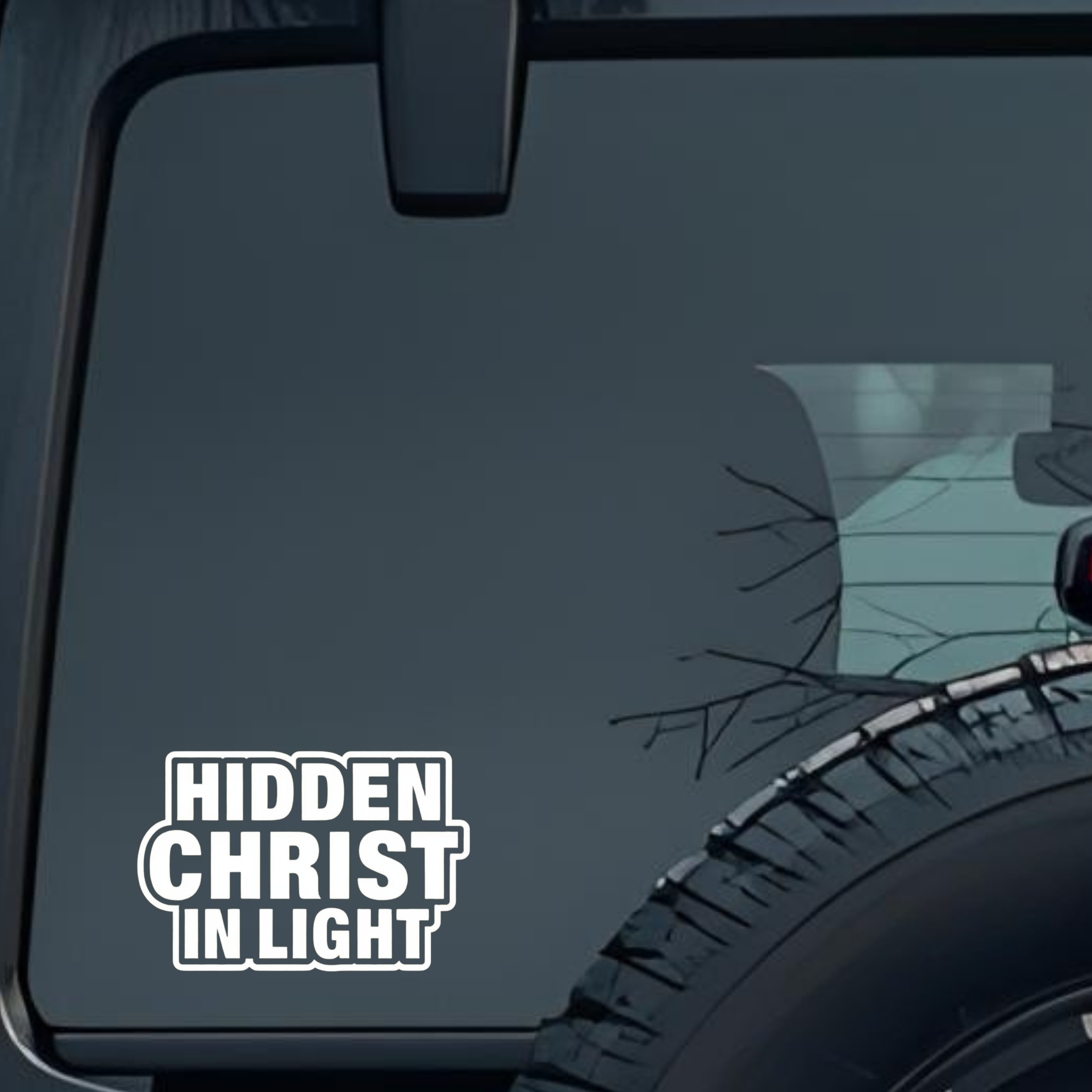 Hidden Christ in Light Large 6 inch Premium Decal Sticker For Car Bumper Window Rear Windshield Stic