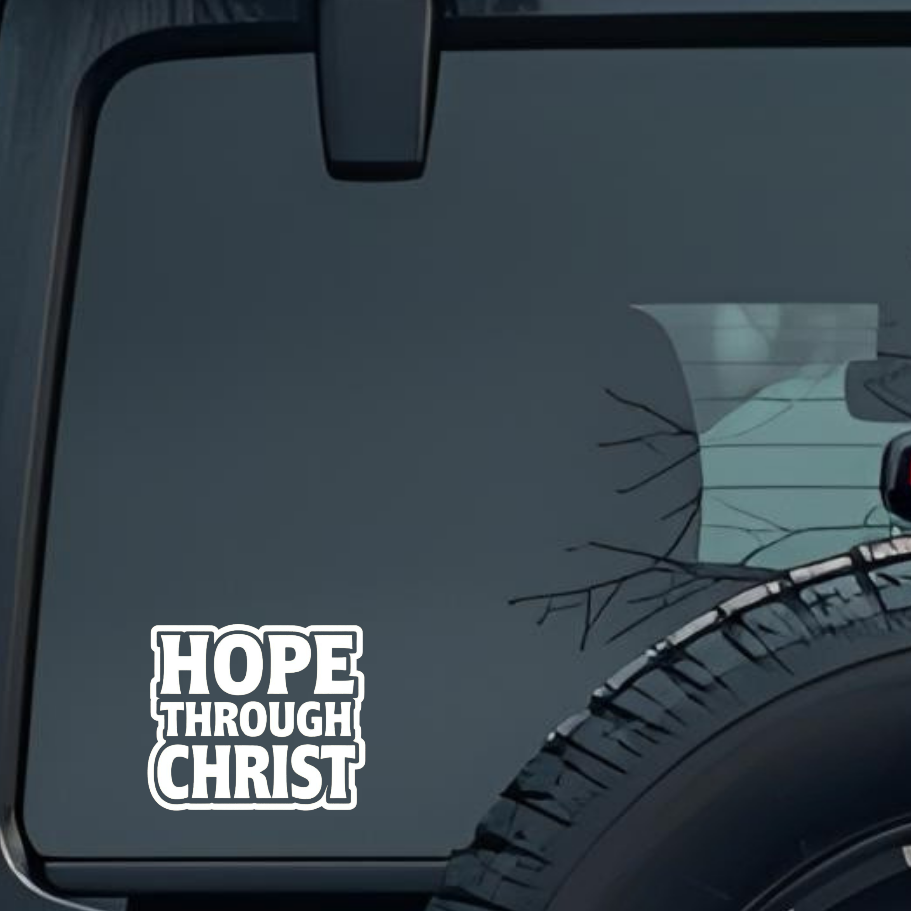 Hope Through Christ Large 6 inch Premium Decal Sticker For Car Bumper Window Rear Windshield Sticker