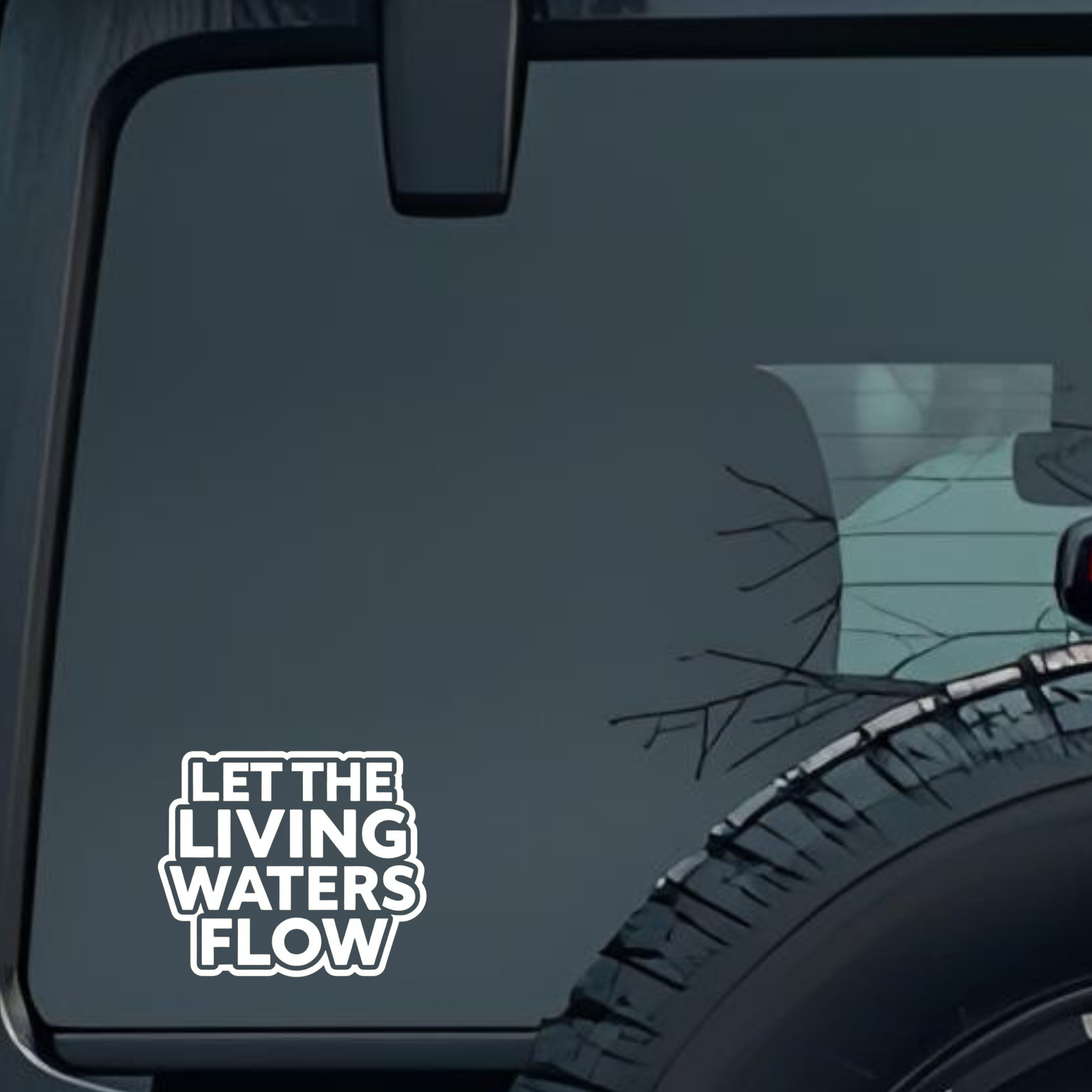 Let the Living Waters Flow Large 6 inch Premium Decal Sticker For Car Bumper Window Rear Windshield 