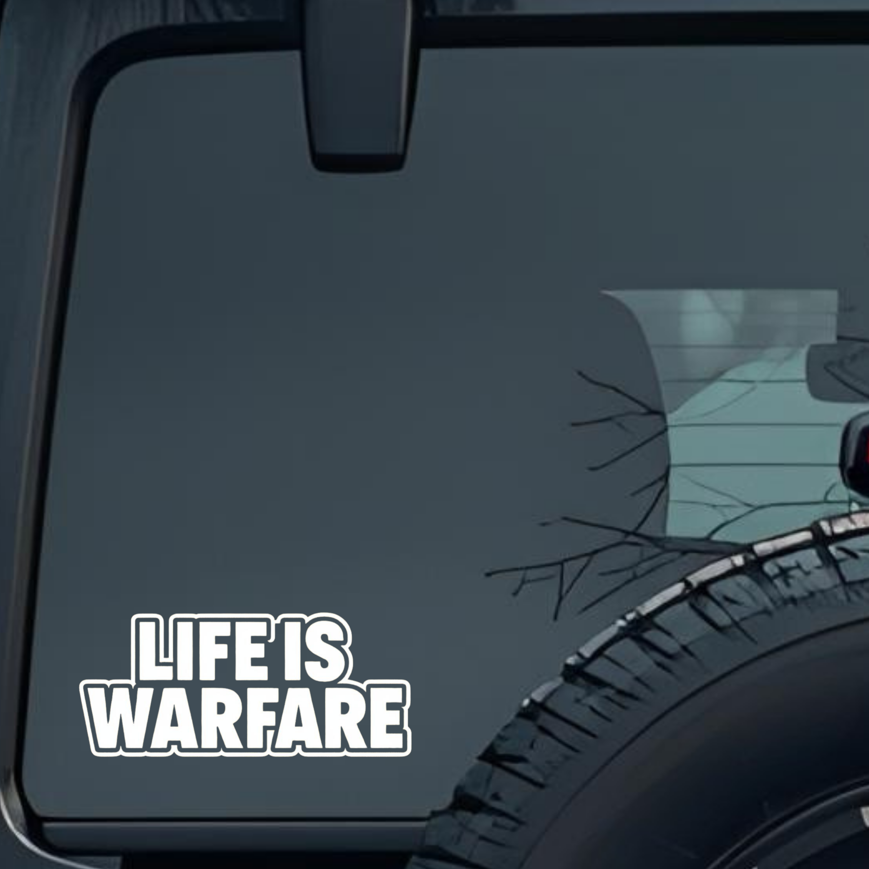 Life Is Warfare Large 6 inch Premium Decal Sticker For Car Bumper Window Rear Windshield Stickers, W