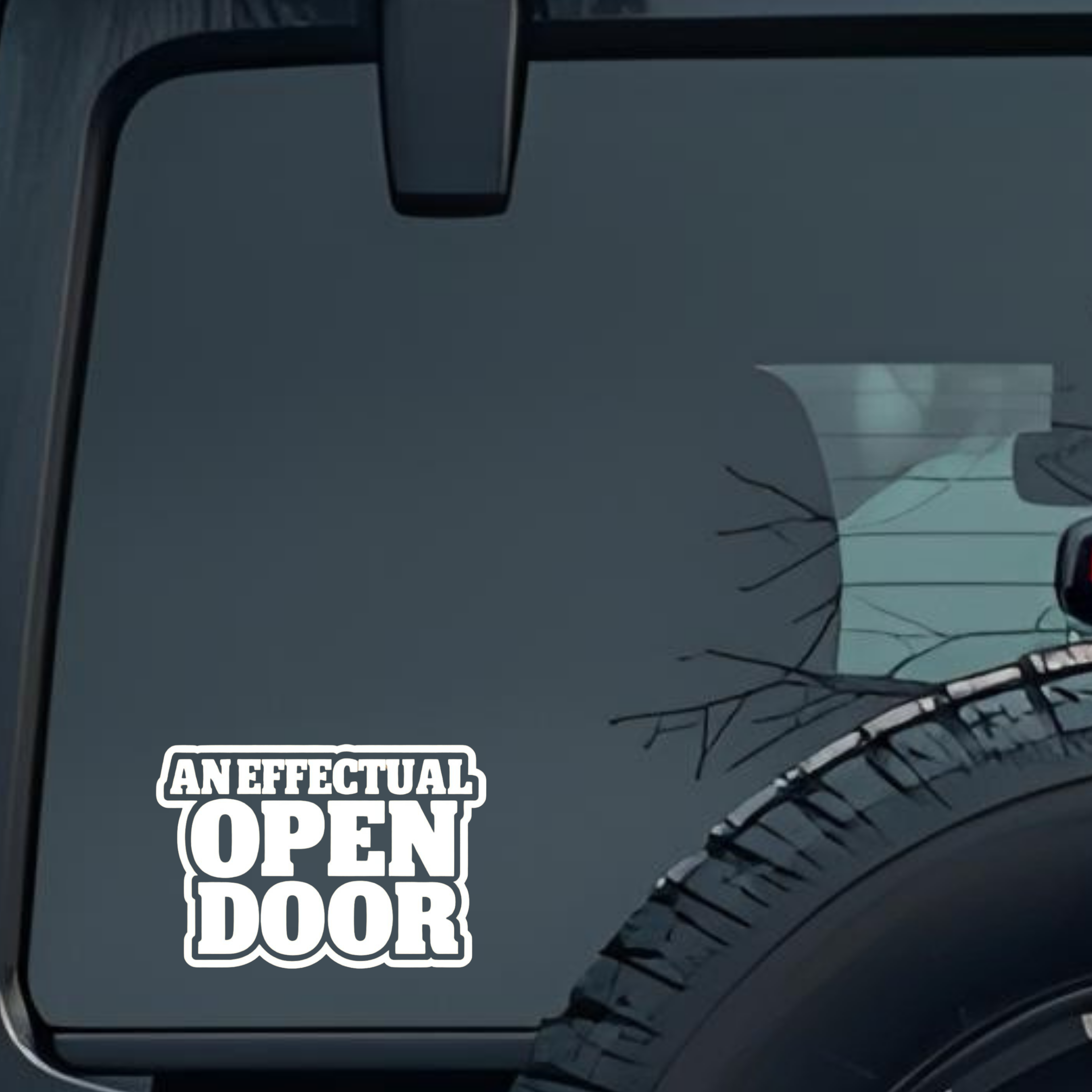 an Effectual Open Door Large 6 inch Premium Decal Sticker For Car Bumper Window Rear Windshield Stic