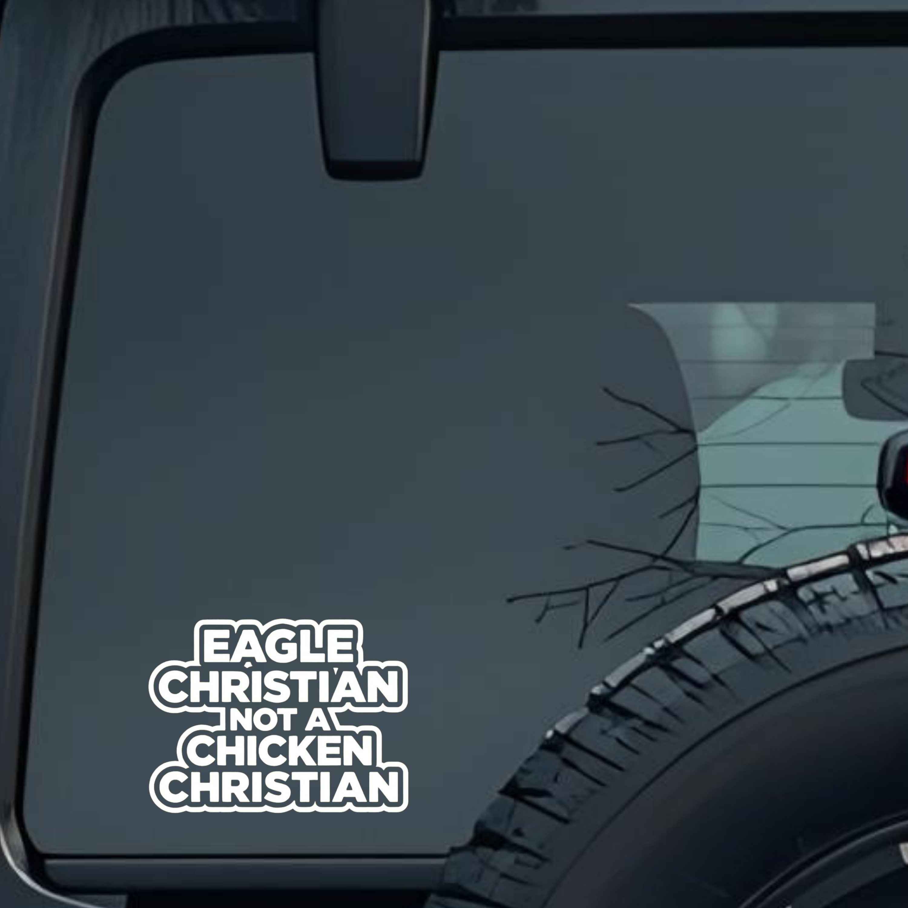 Eagle Christian Not a Chicken Christian Large 6 inch Premium Decal Sticker For Car Bumper Window Rea